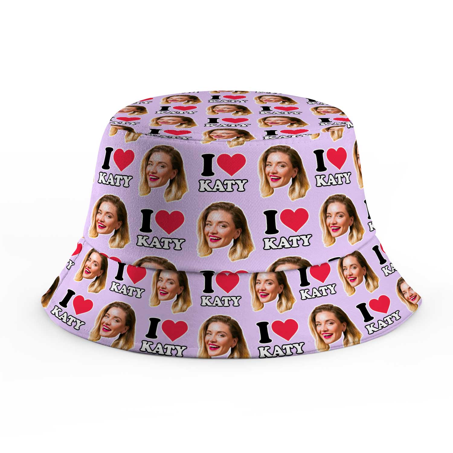 I Heart [Name] and Face Custom Bucket Hat