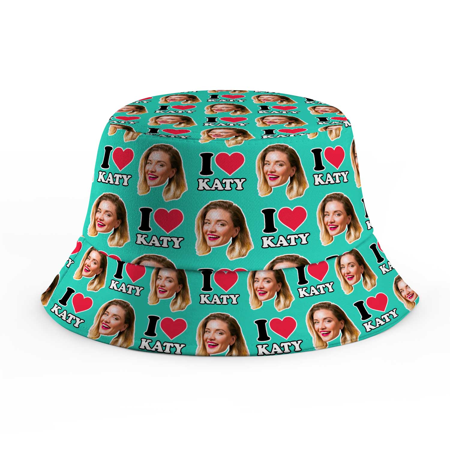 I Heart [Name] and Face Custom Bucket Hat