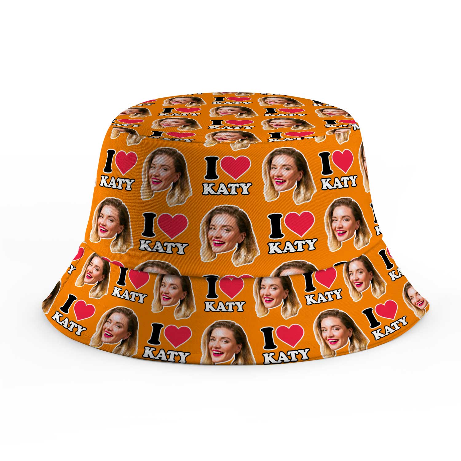 I Heart [Name] and Face Custom Bucket Hat