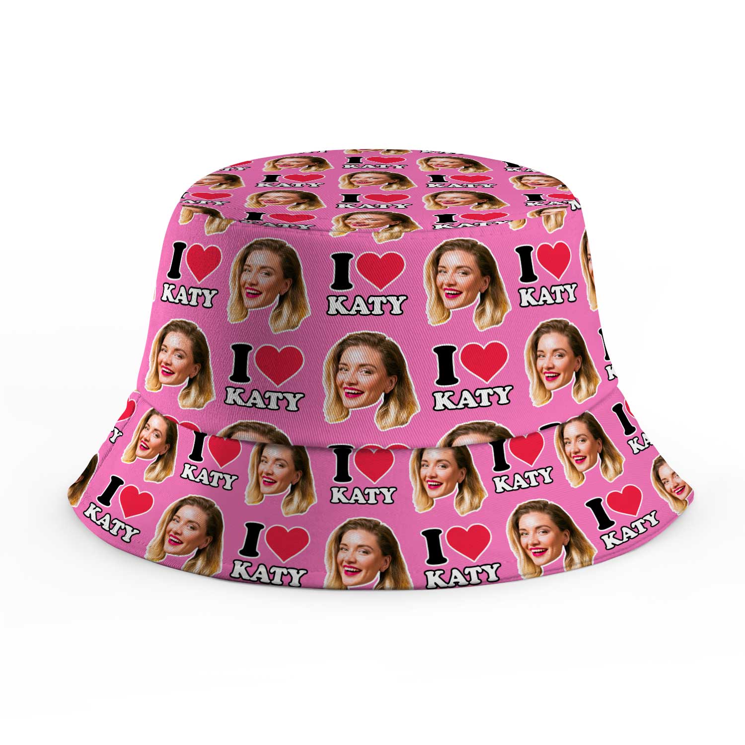 I Heart [Name] and Face Custom Bucket Hat