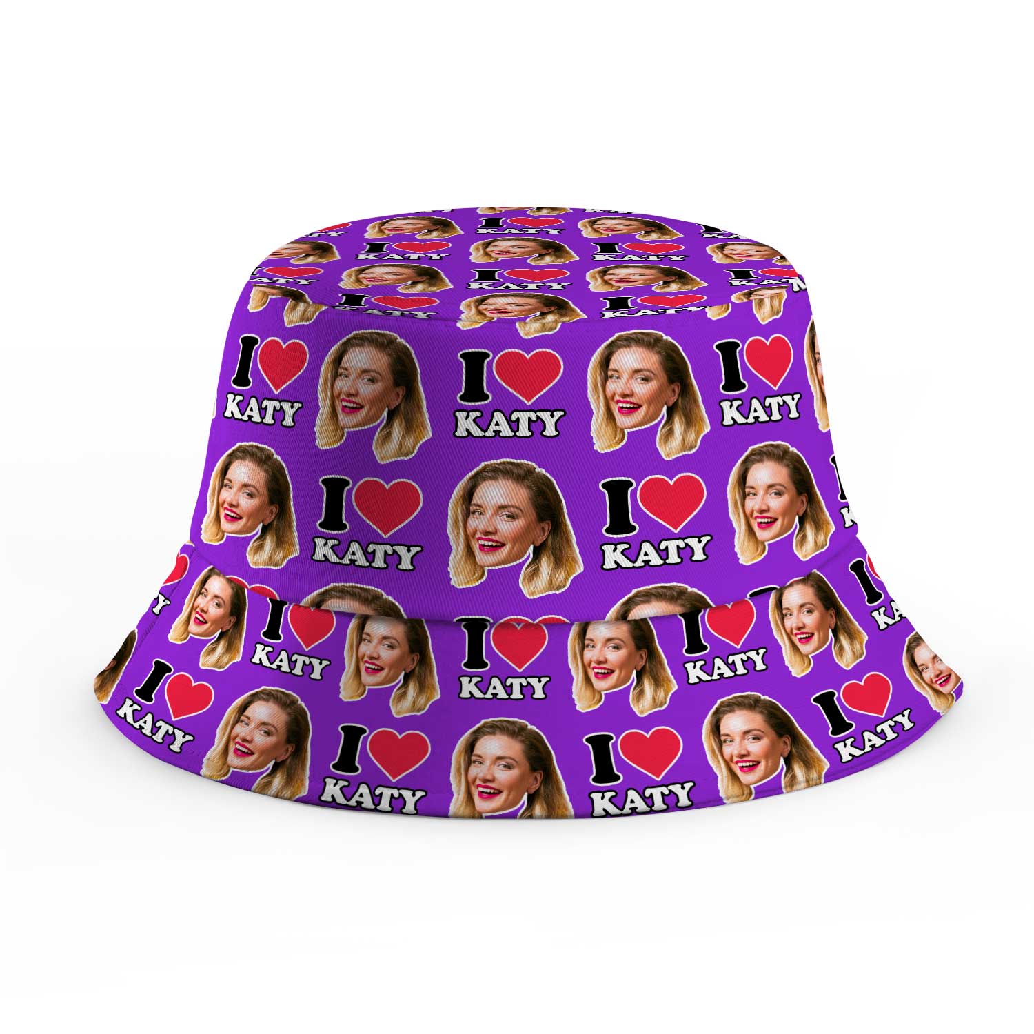 I Heart [Name] and Face Custom Bucket Hat