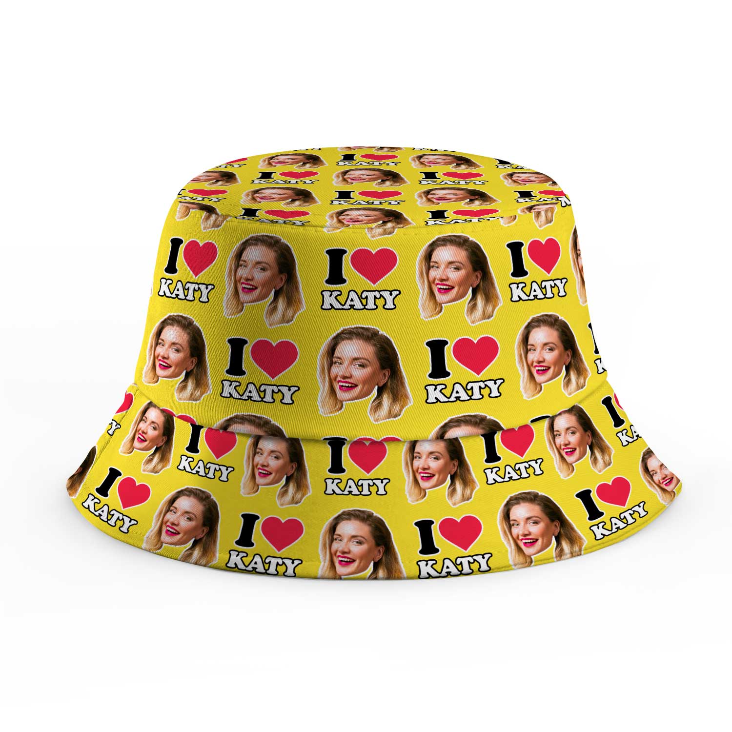 I Heart [Name] and Face Custom Bucket Hat
