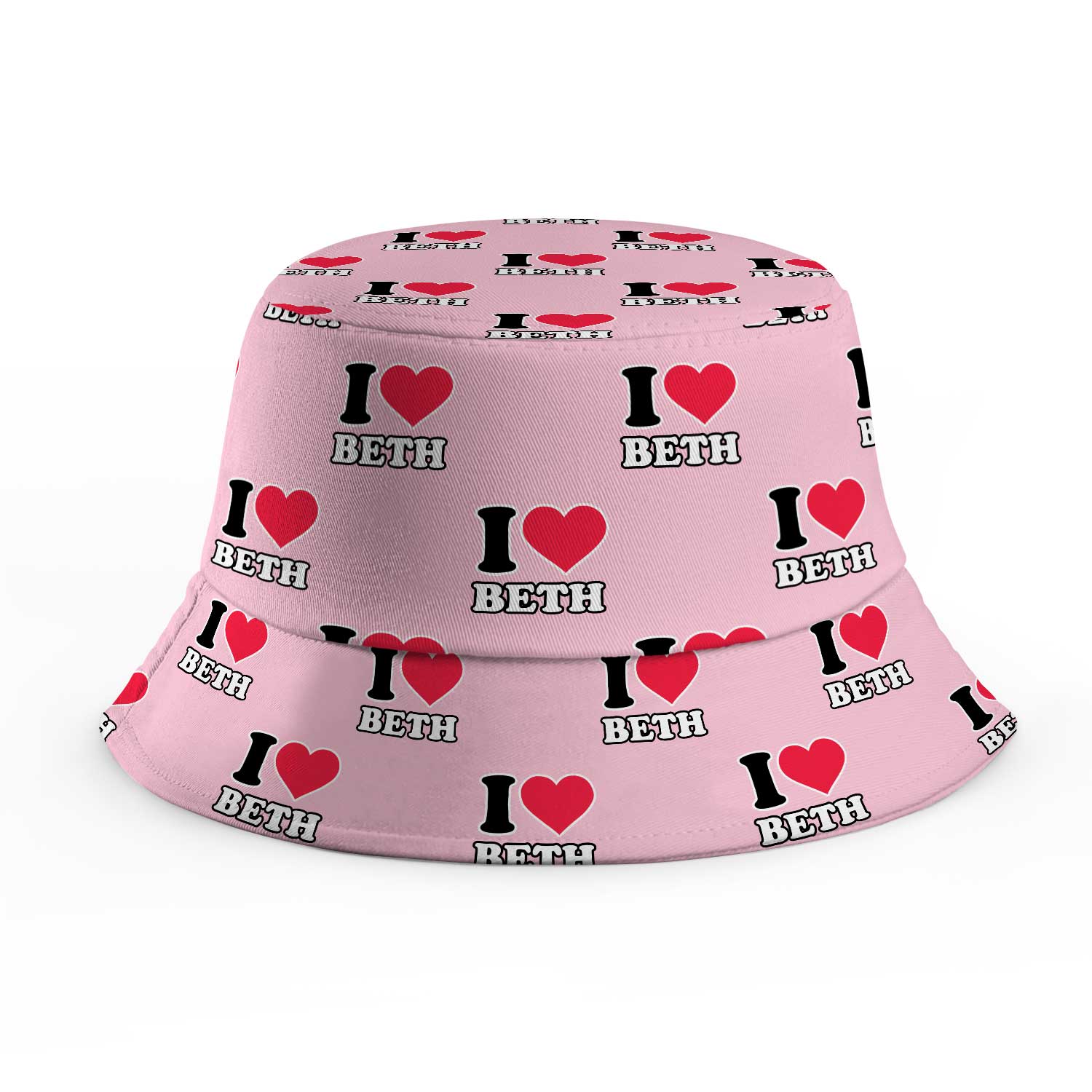 I Heart [Name] Repeated Custom Bucket Hat