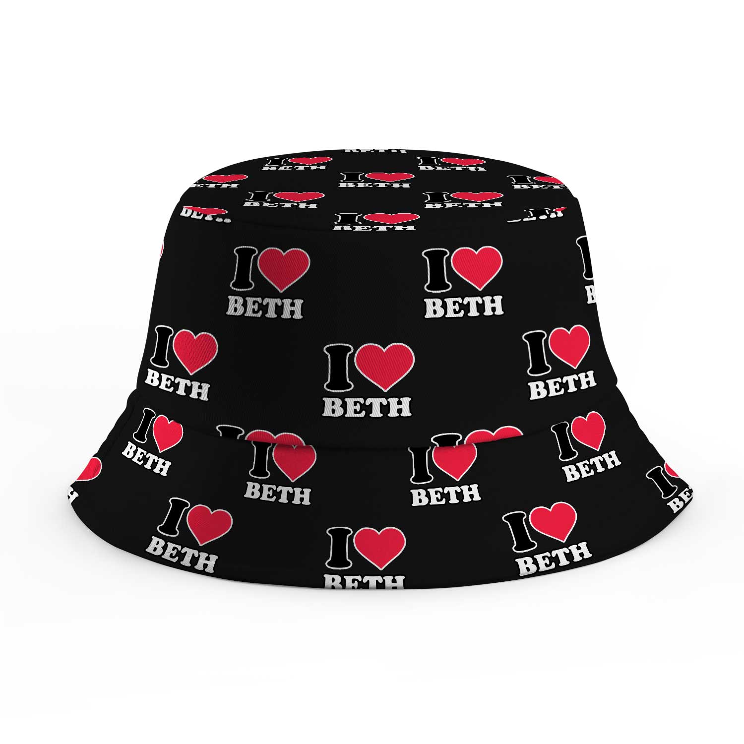 I Heart [Name] Repeated Custom Bucket Hat