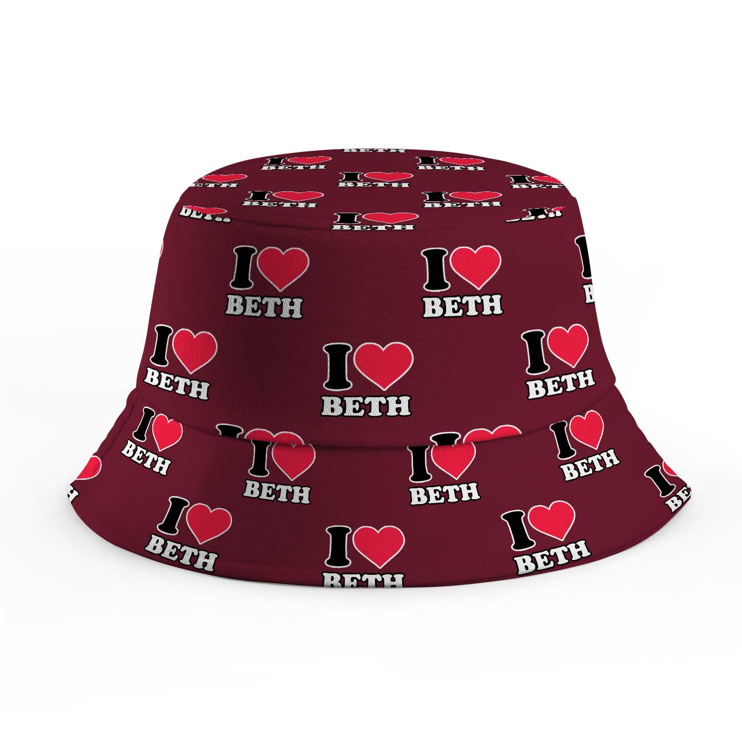 I Heart [Name] Repeated Custom Bucket Hat