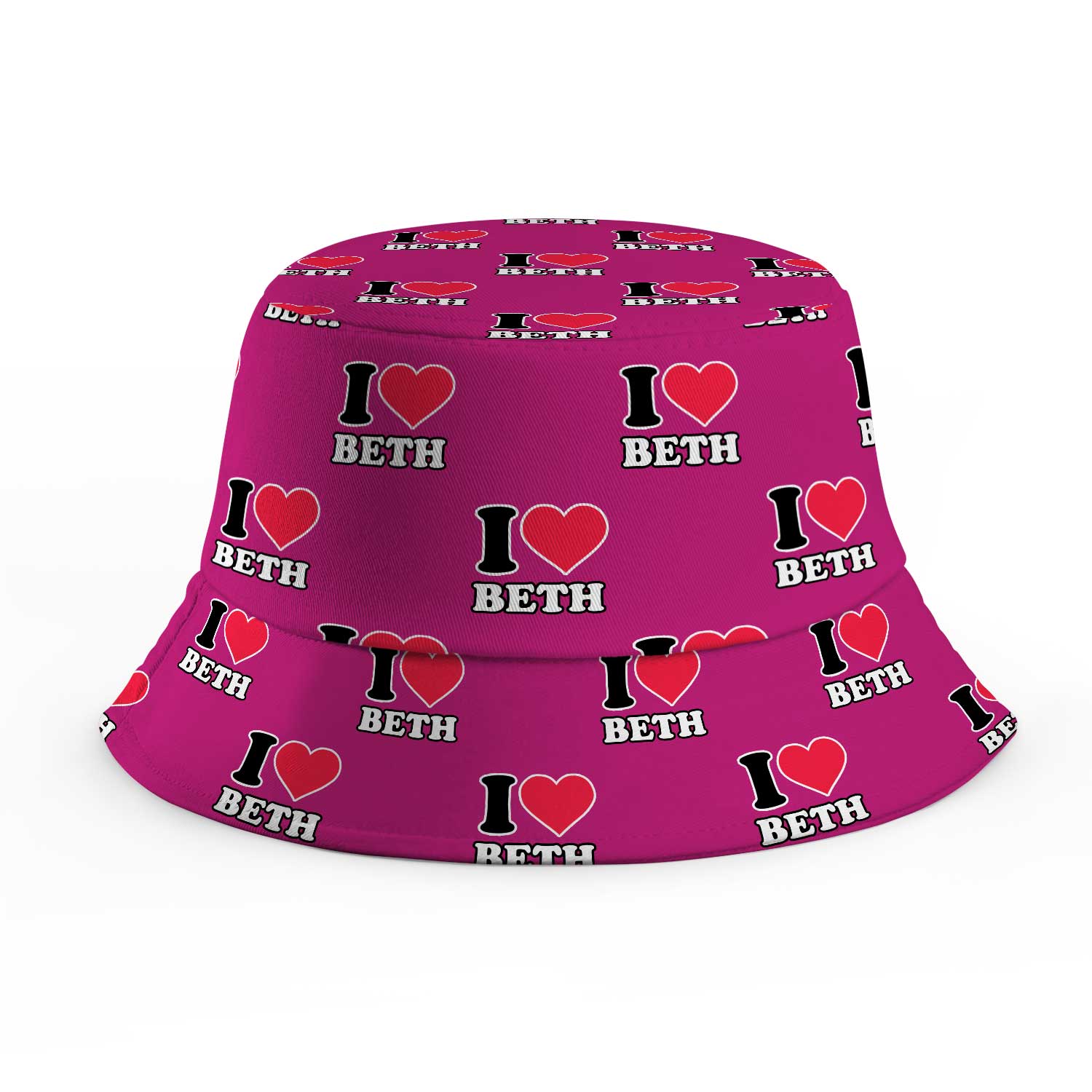 I Heart [Name] Repeated Custom Bucket Hat