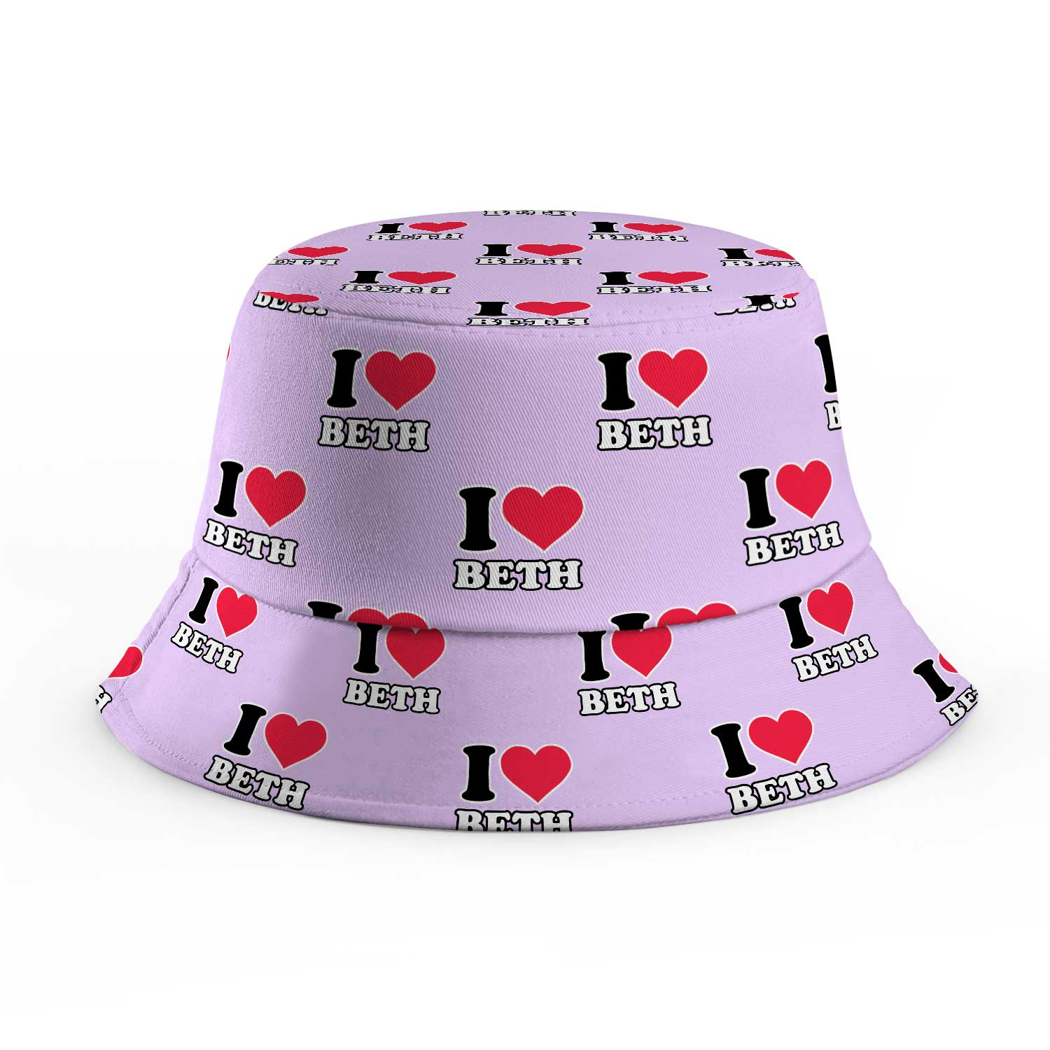 I Heart [Name] Repeated Custom Bucket Hat