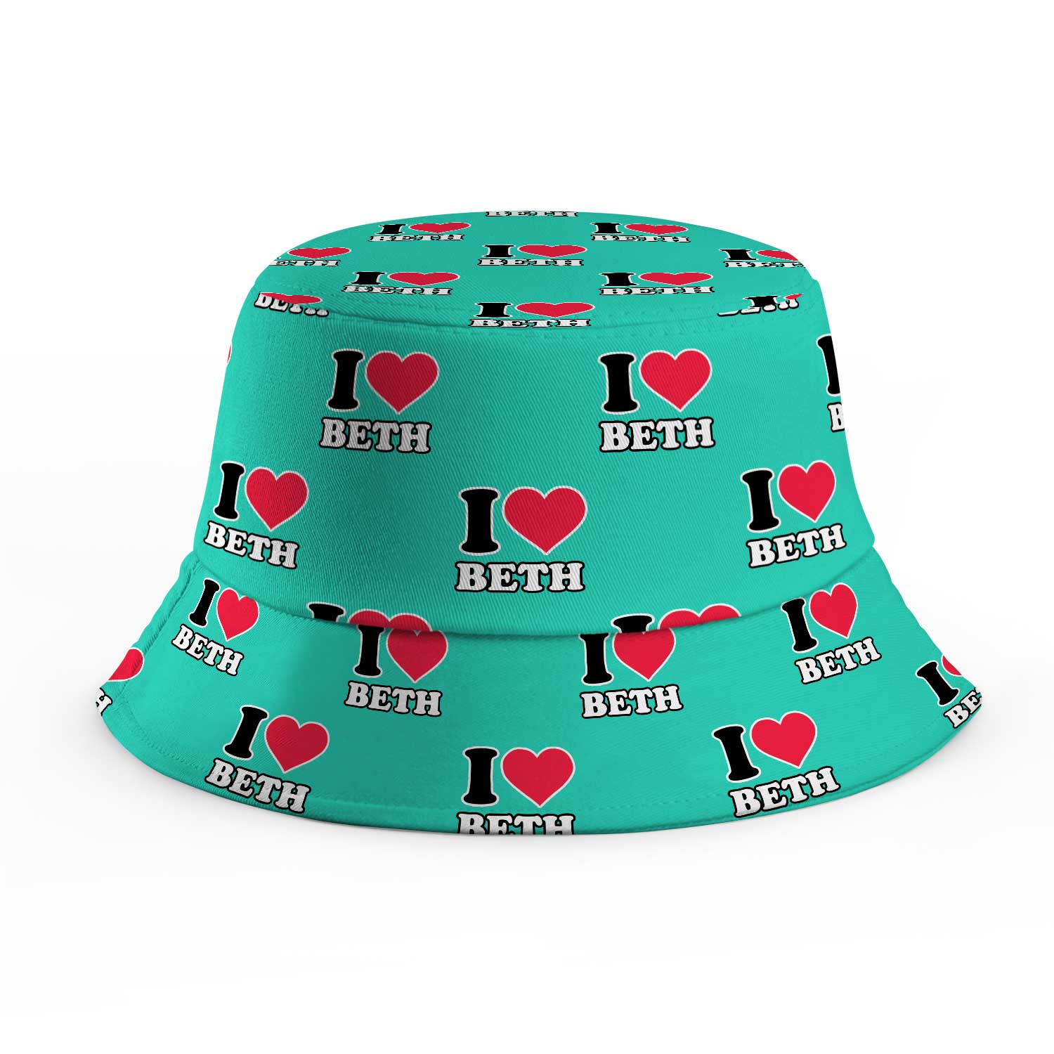I Heart [Name] Repeated Custom Bucket Hat