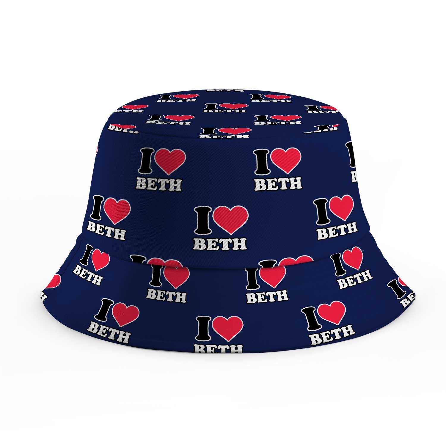 I Heart [Name] Repeated Custom Bucket Hat
