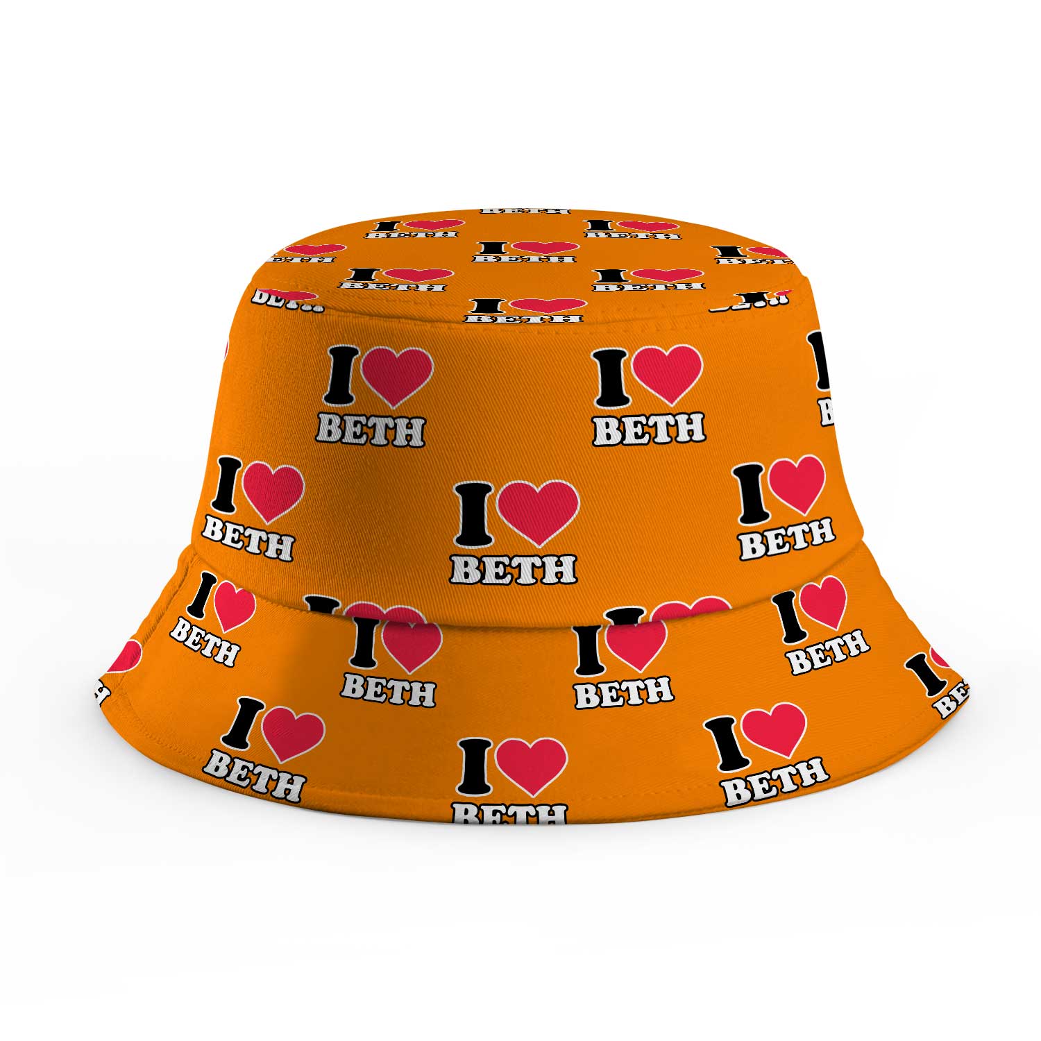 I Heart [Name] Repeated Custom Bucket Hat