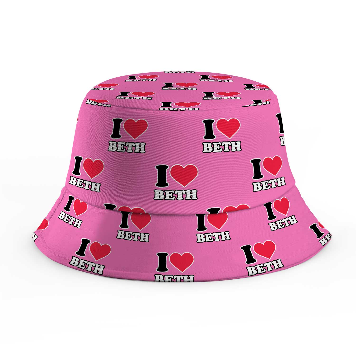 I Heart [Name] Repeated Custom Bucket Hat