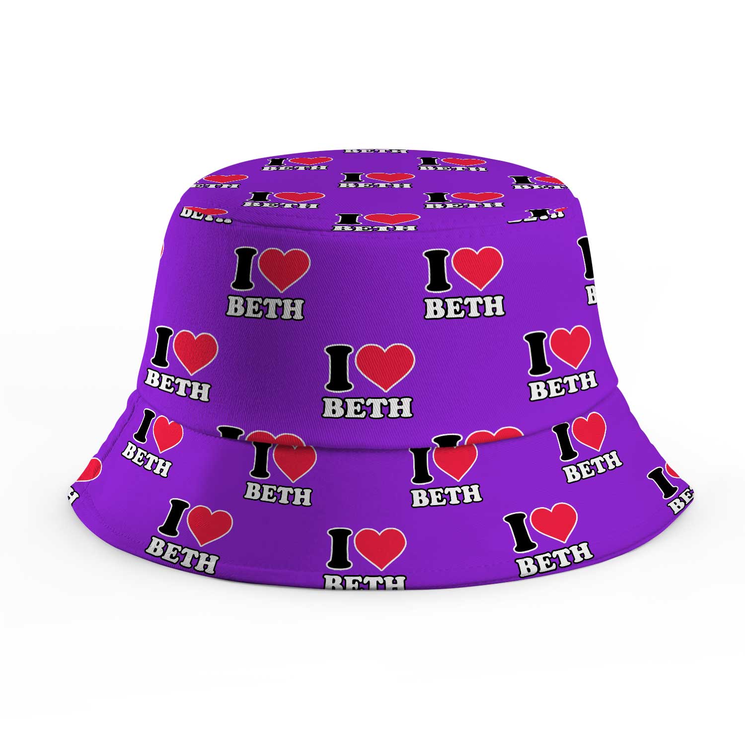 I Heart [Name] Repeated Custom Bucket Hat