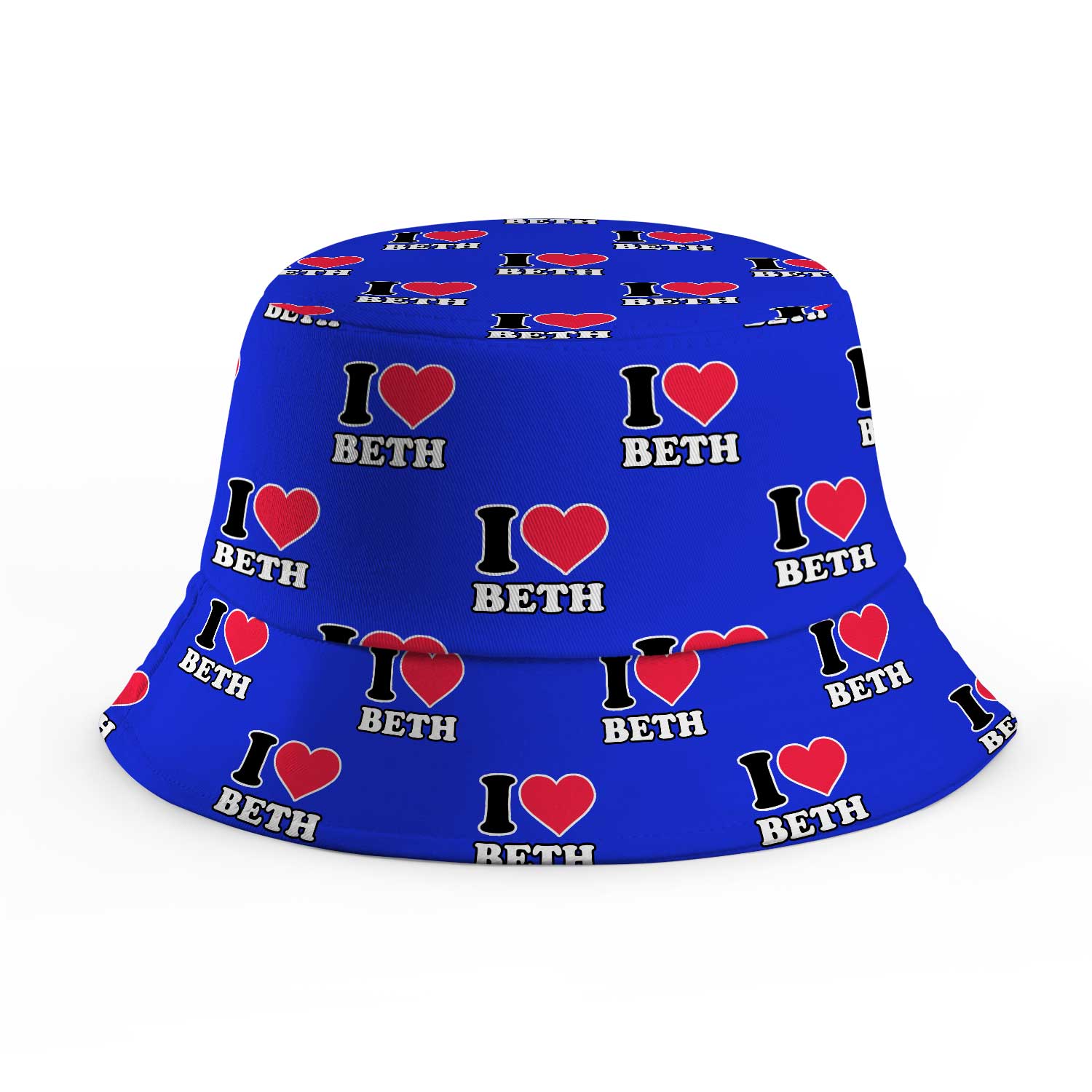 I Heart [Name] Repeated Custom Bucket Hat