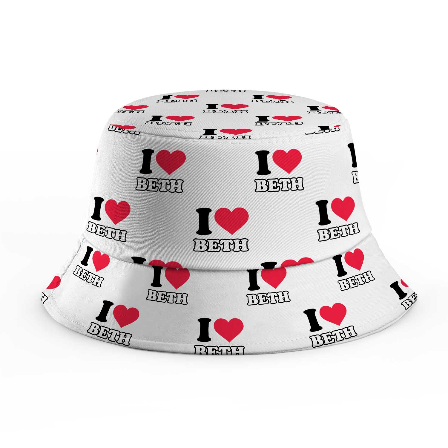 I Heart [Name] Repeated Custom Bucket Hat