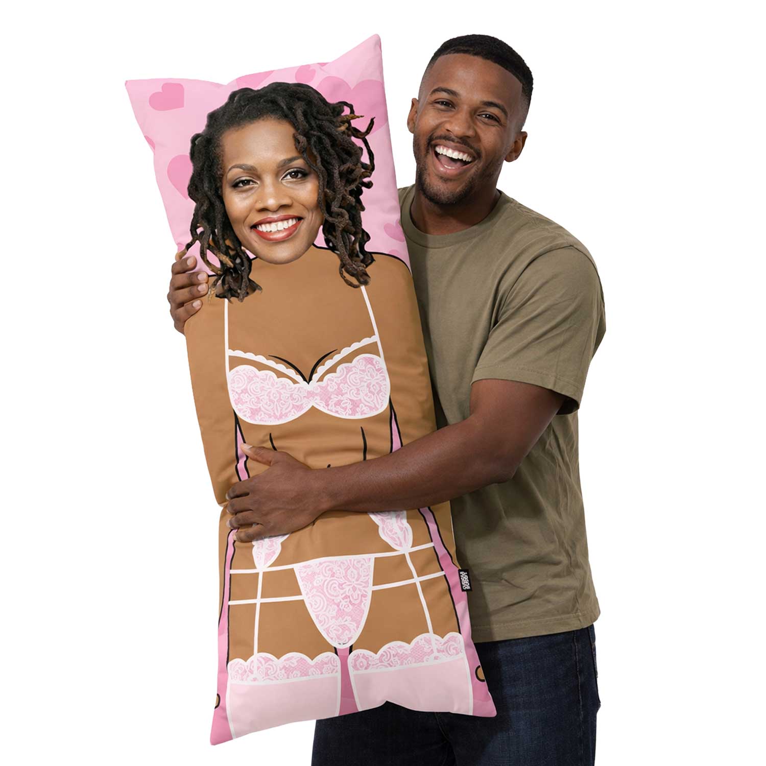 Lady in White Lingerie Custom Body Pillow