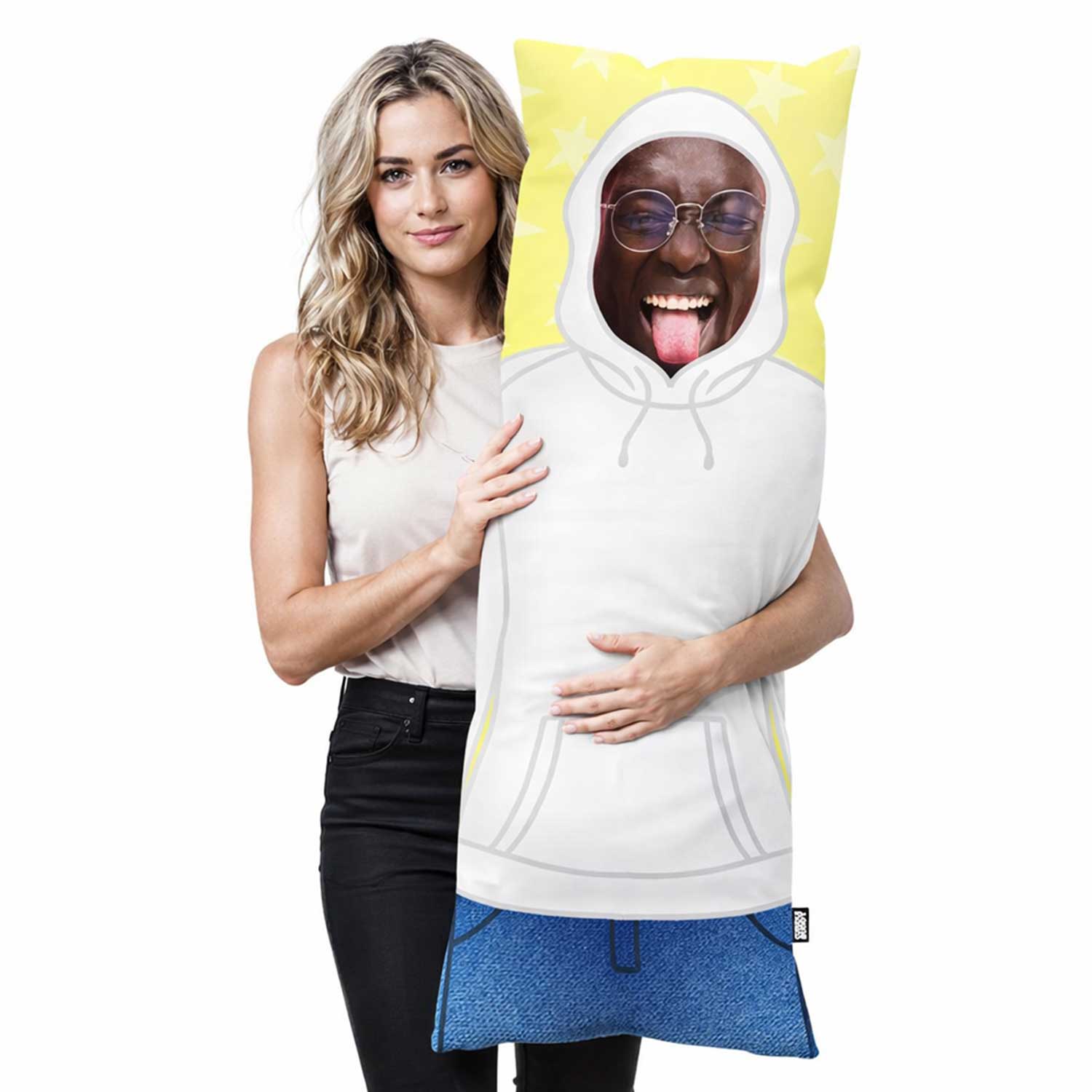 White Hood Up Custom Body Pillow