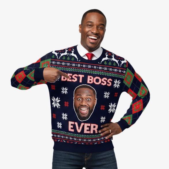 Best Boss Ever Personalised Christmas Jumper