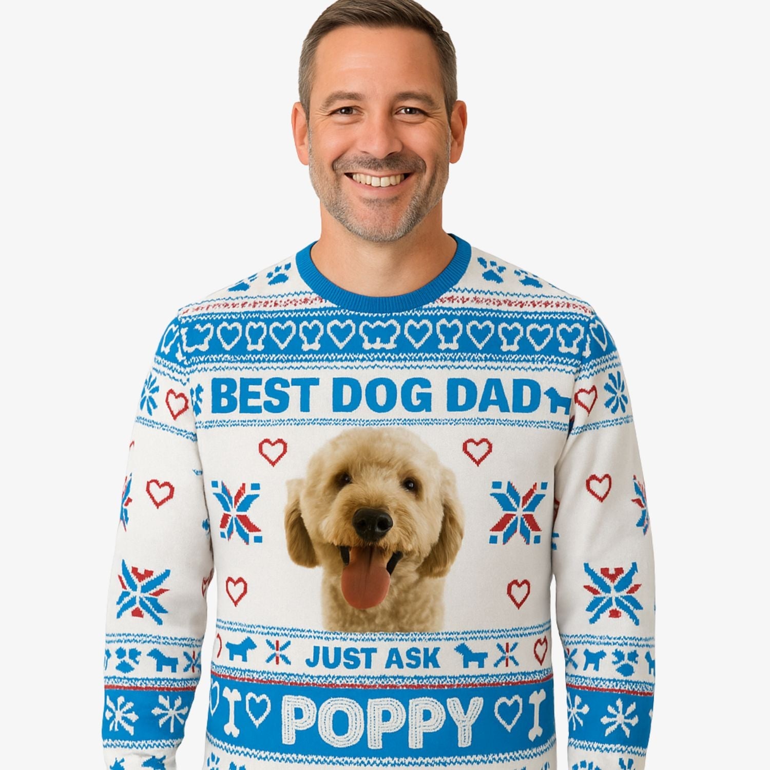 The Best Dog Dad Personalised Christmas Jumper
