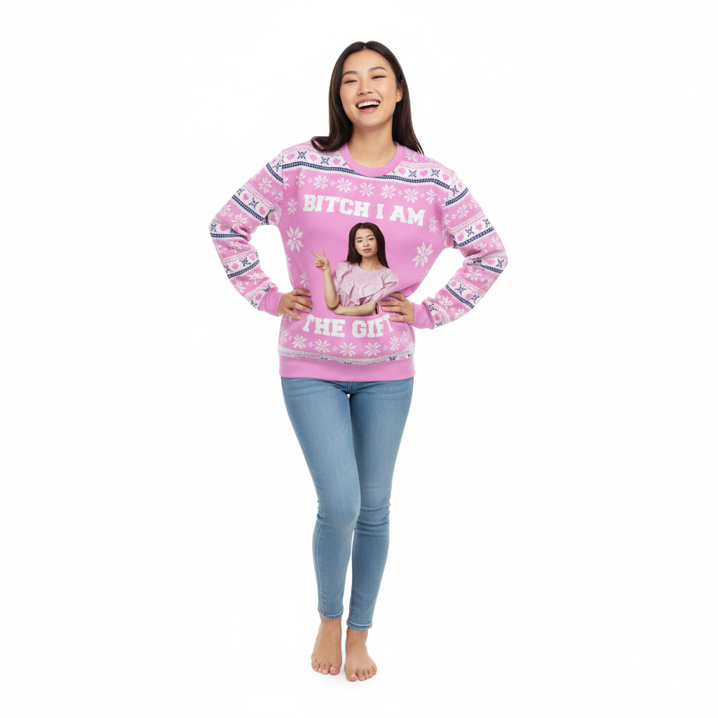 Bitch I Am The Gift Personalised Christmas Jumper
