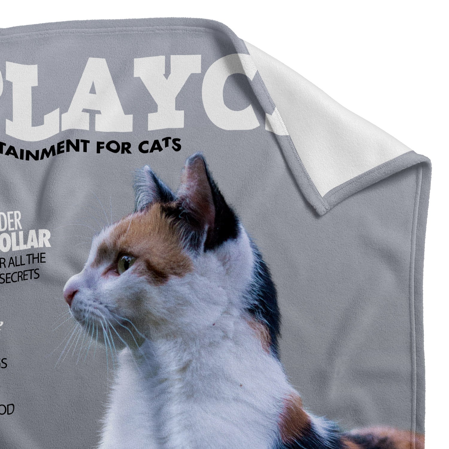 PlayCat Fashion Magazine Cover Personalised Cat Blanket