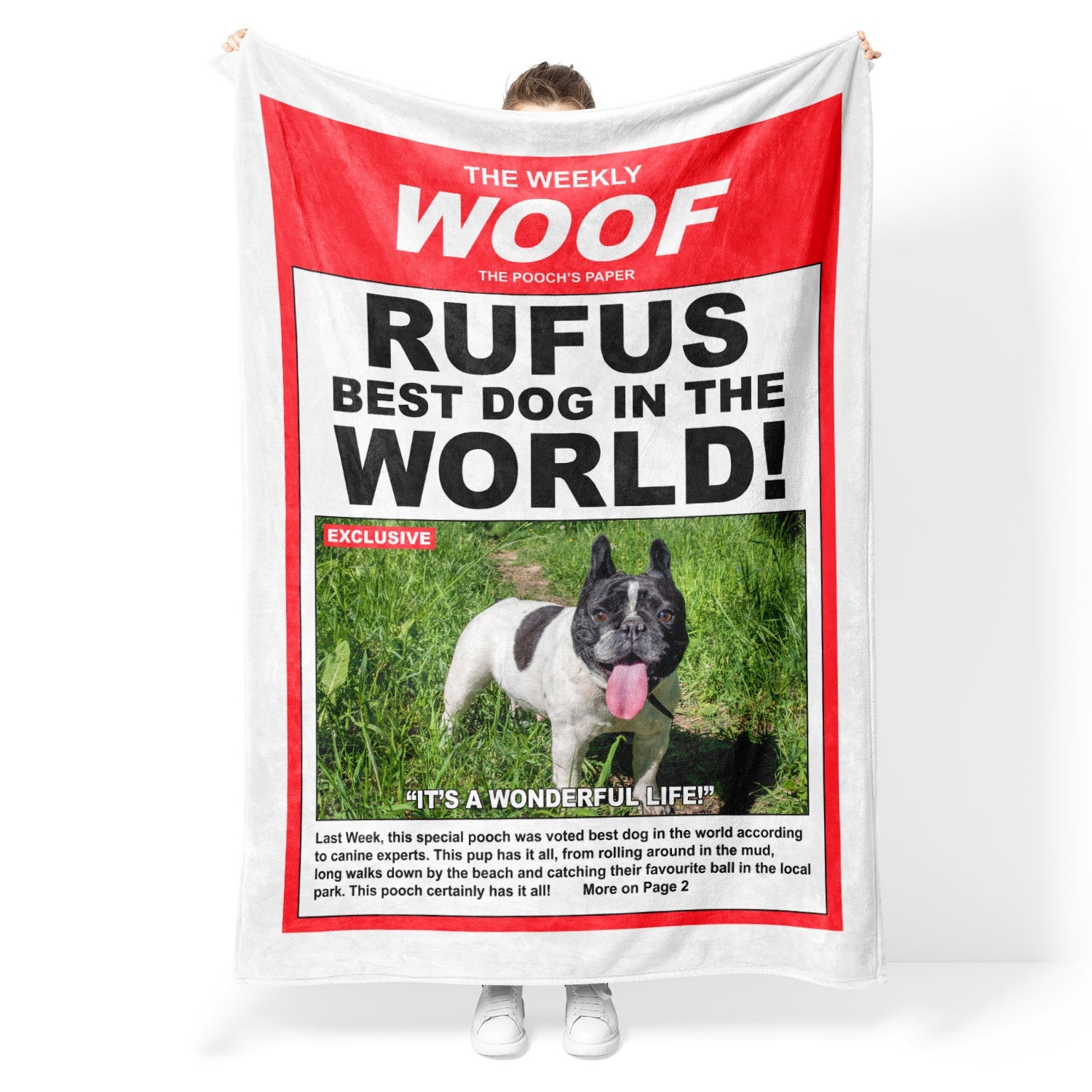 The Weekly Woof! Magazine Cover Personalised Dog Blanket