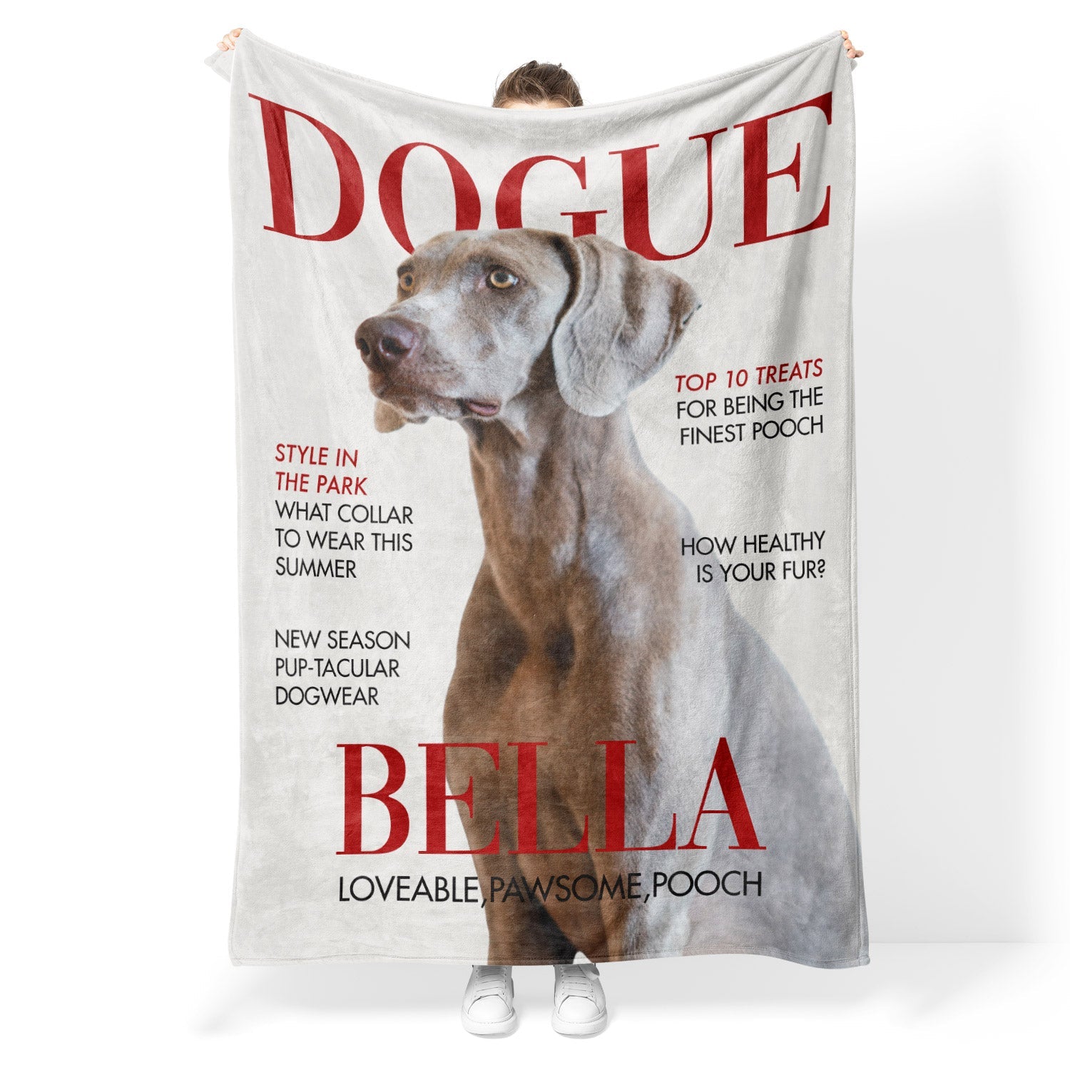 Dogue Fashion Magazine Cover Personalised Dog Blanket