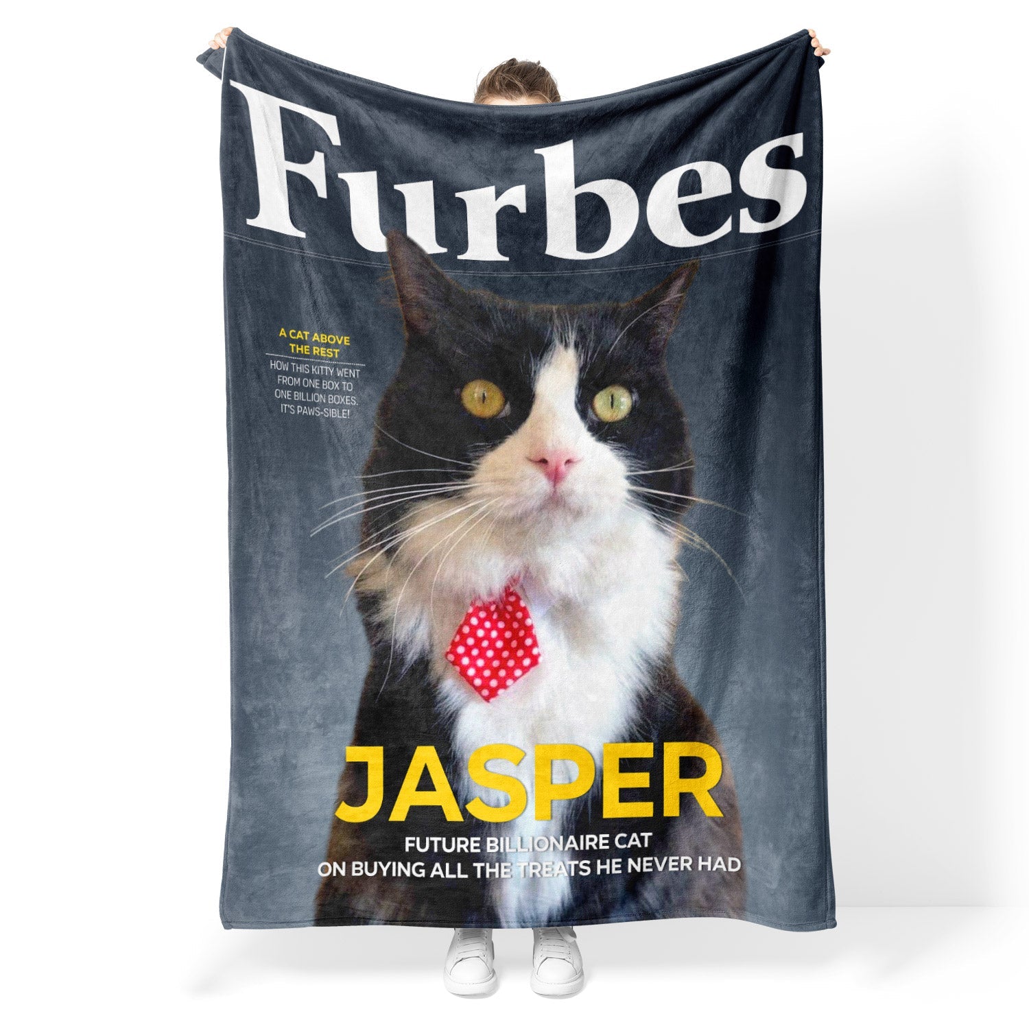 Furbes Magazine Cover Personalised Cat Blanket