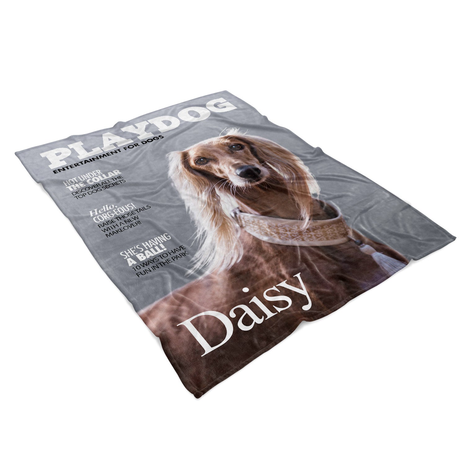 PlayDog Fashion Magazine Cover Personalised Dog Blanket