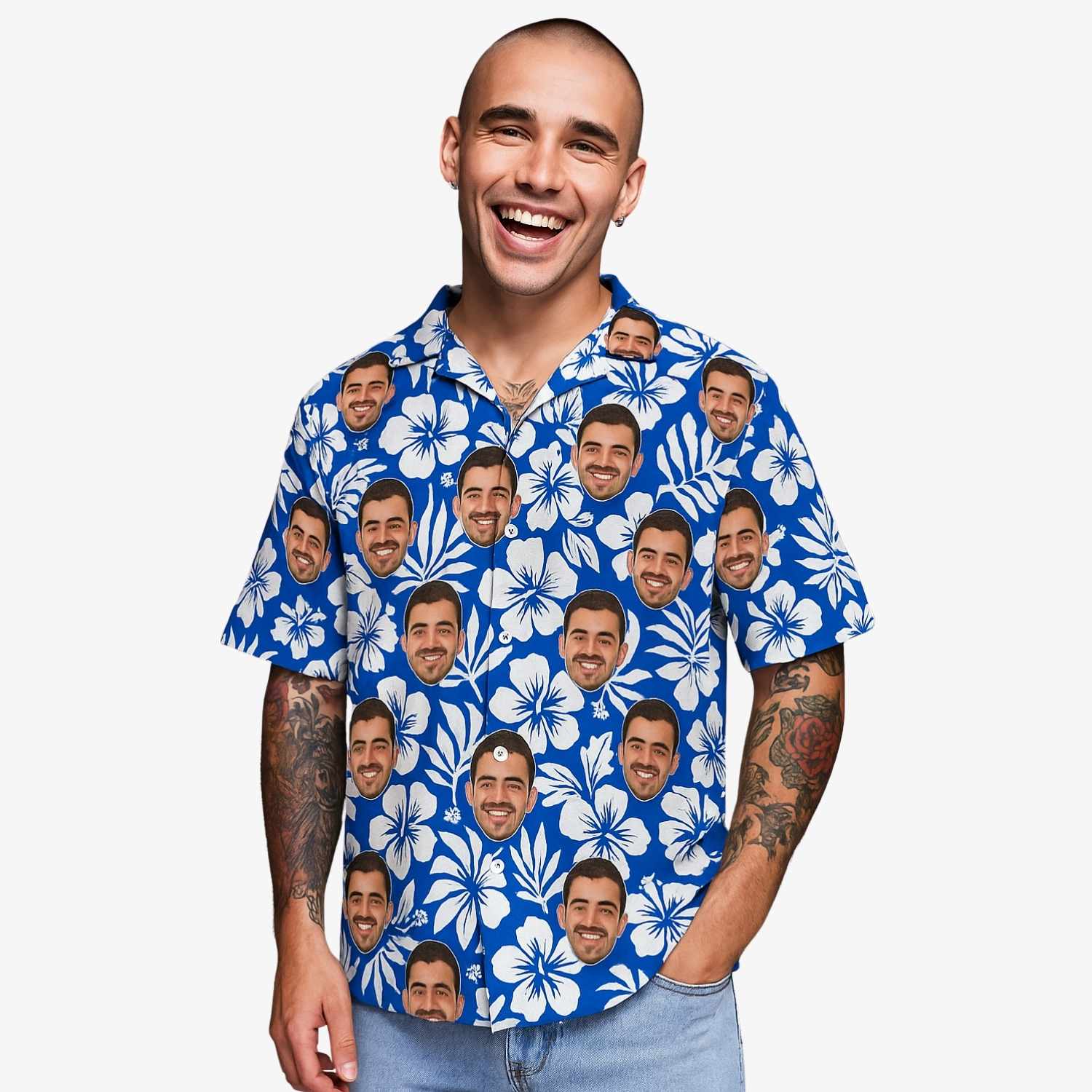 Blue Custom Hawaiian Shirt
