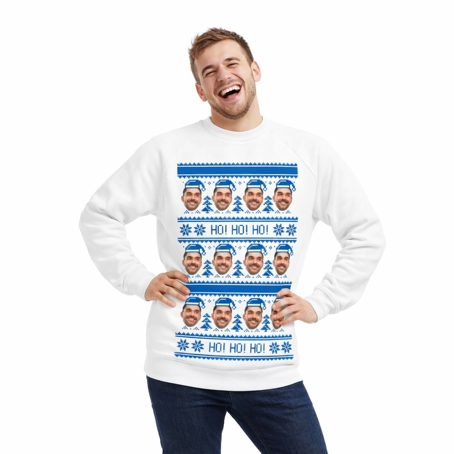 Blue Nordic Santas Christmas Jumper