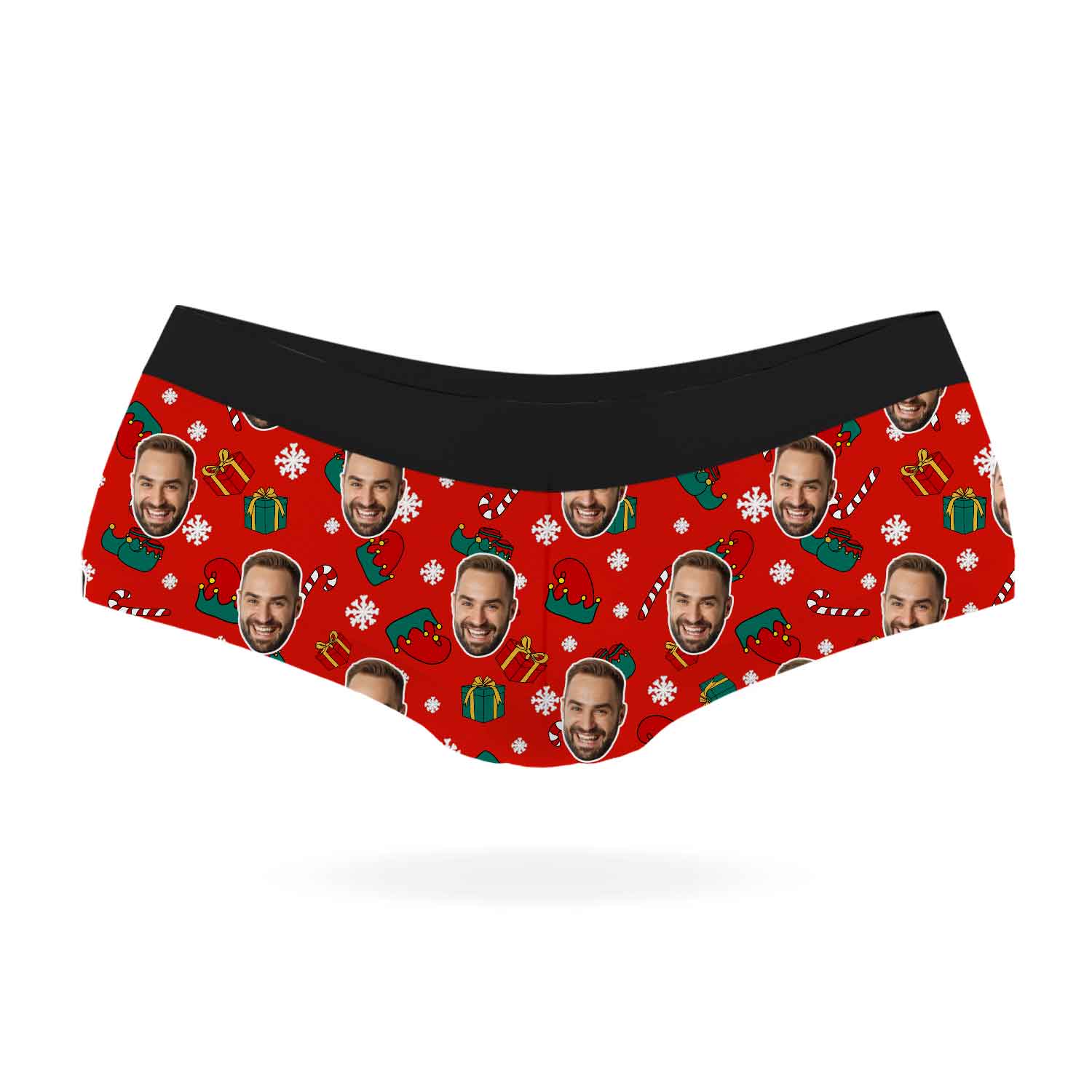 Elf Face Pattern Personalised Christmas Knickers