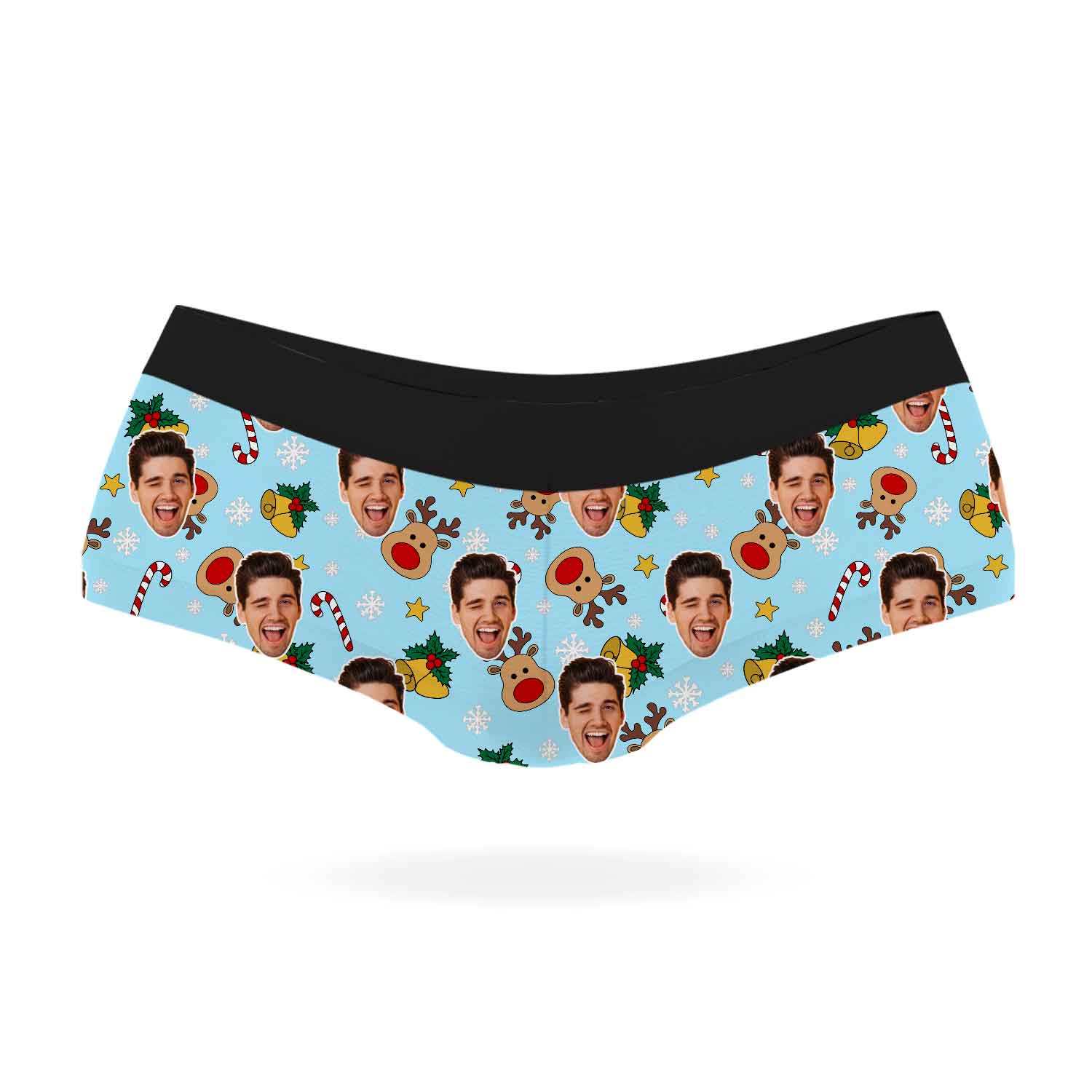 Reindeer Face Pattern Personalised Christmas Knickers