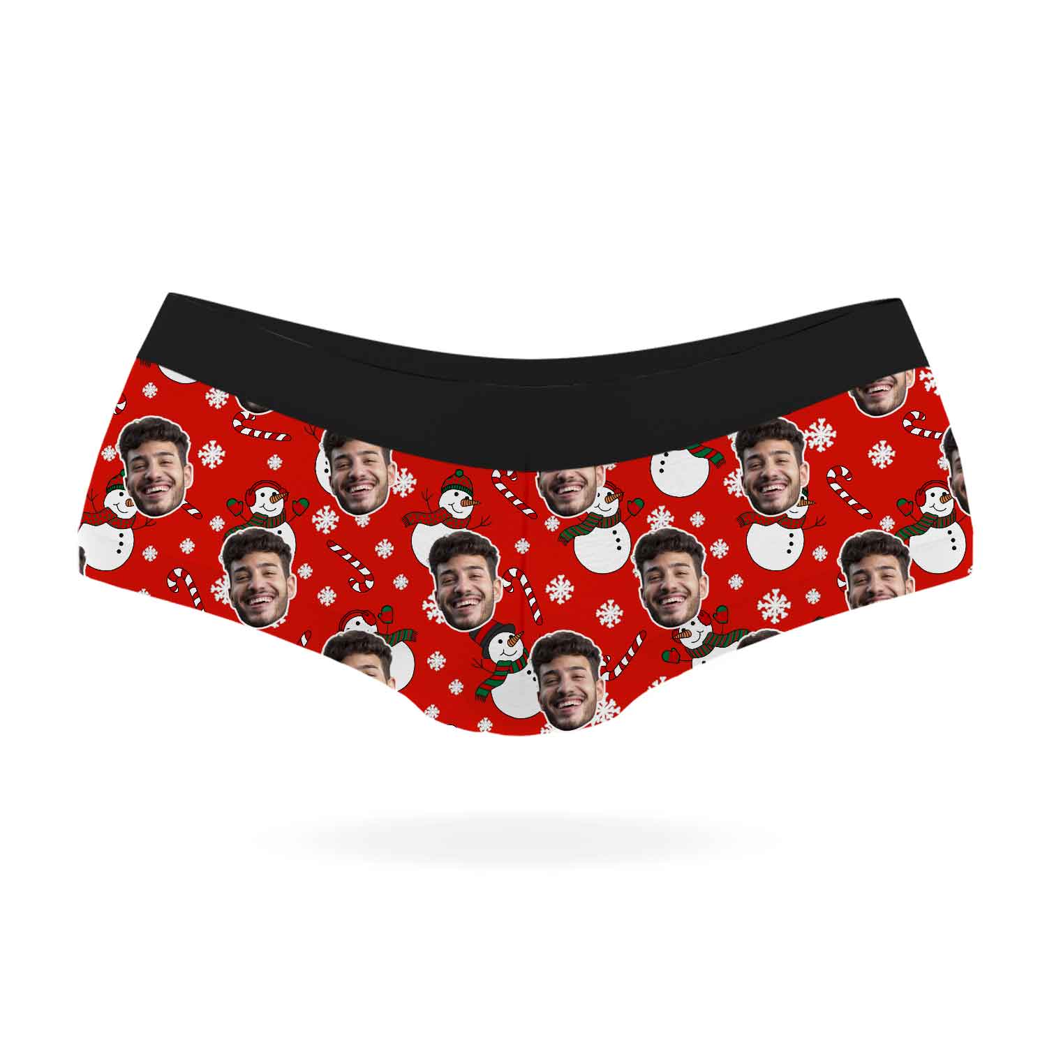 Snowman Face Pattern Personalised Christmas Knickers