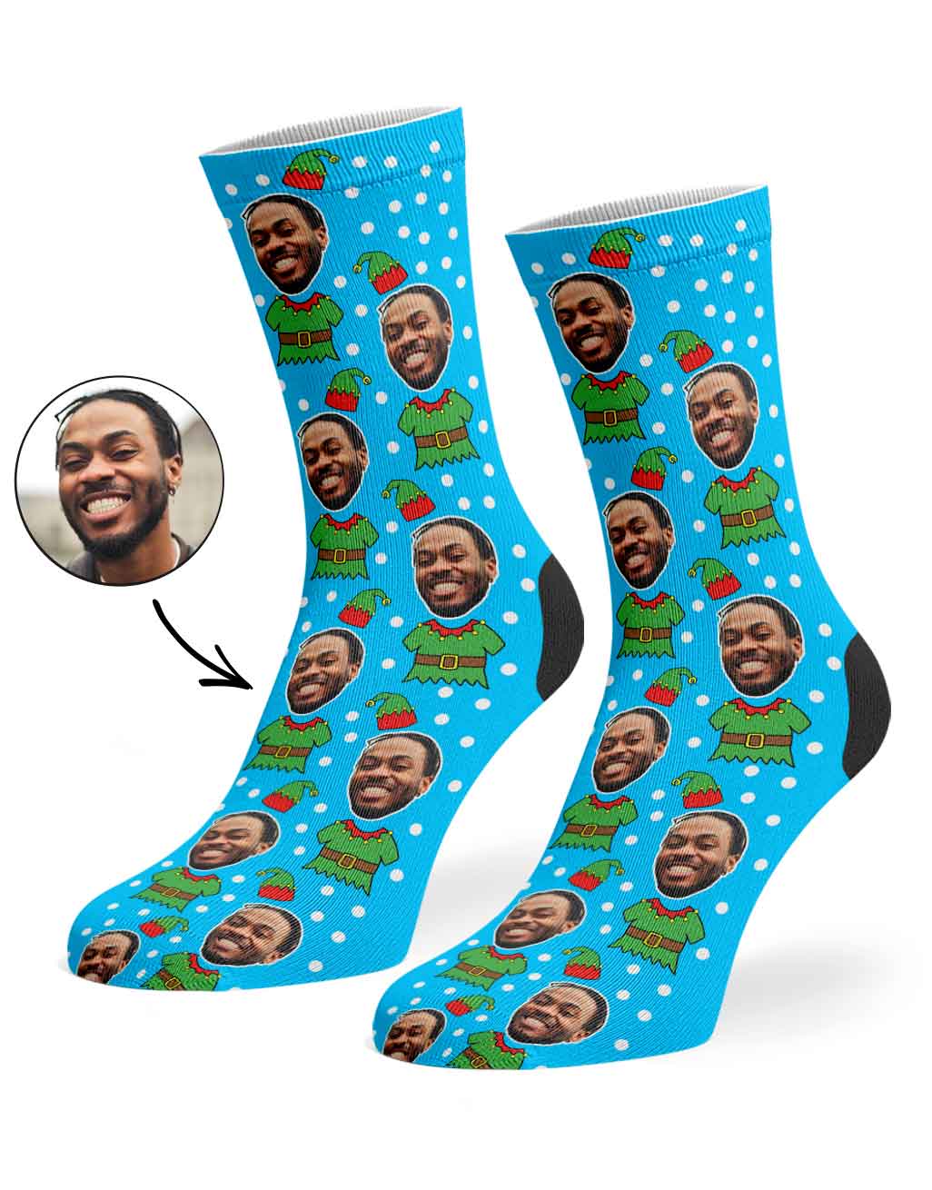 Elf Me Custom Face Socks