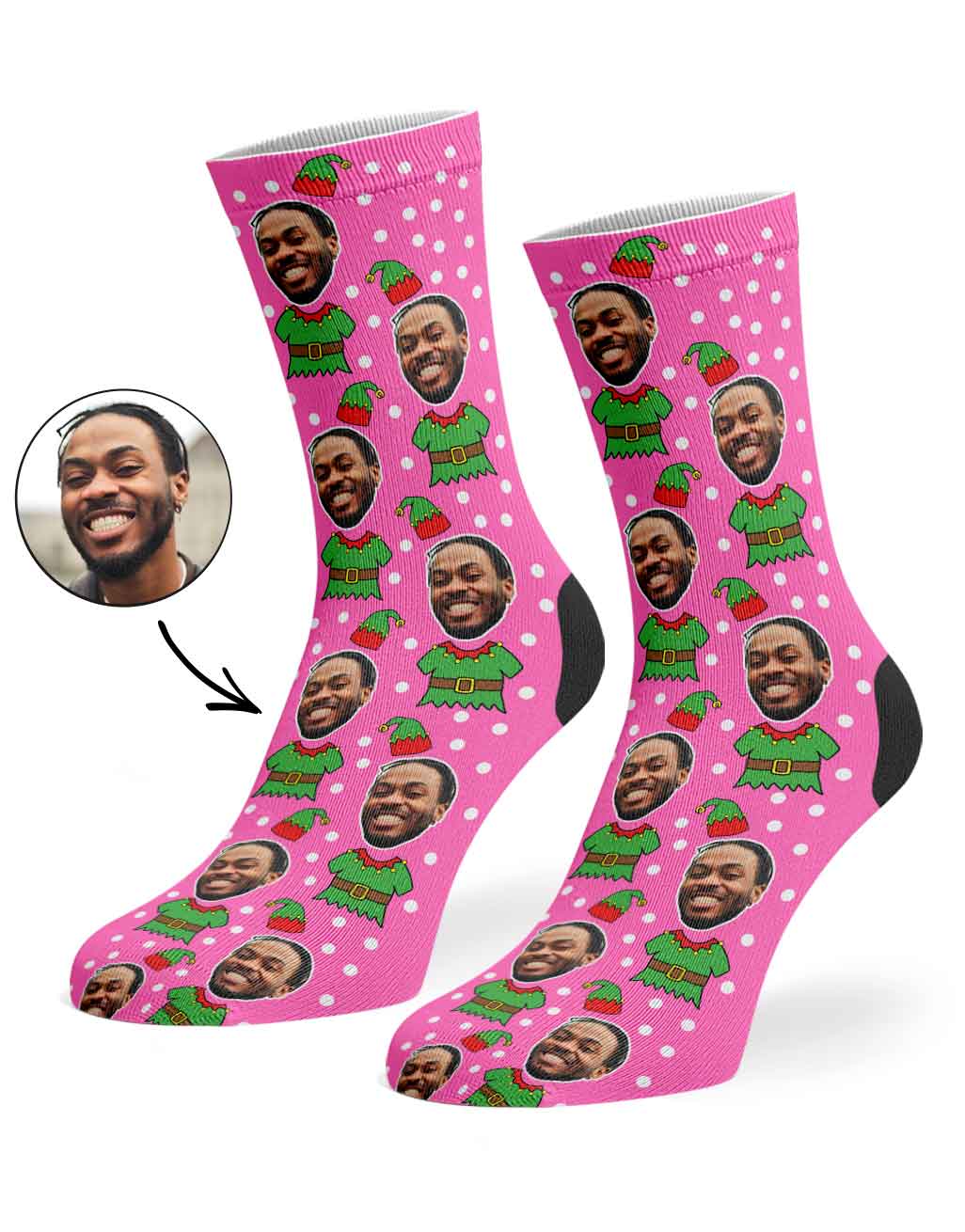 Elf Me Custom Face Socks