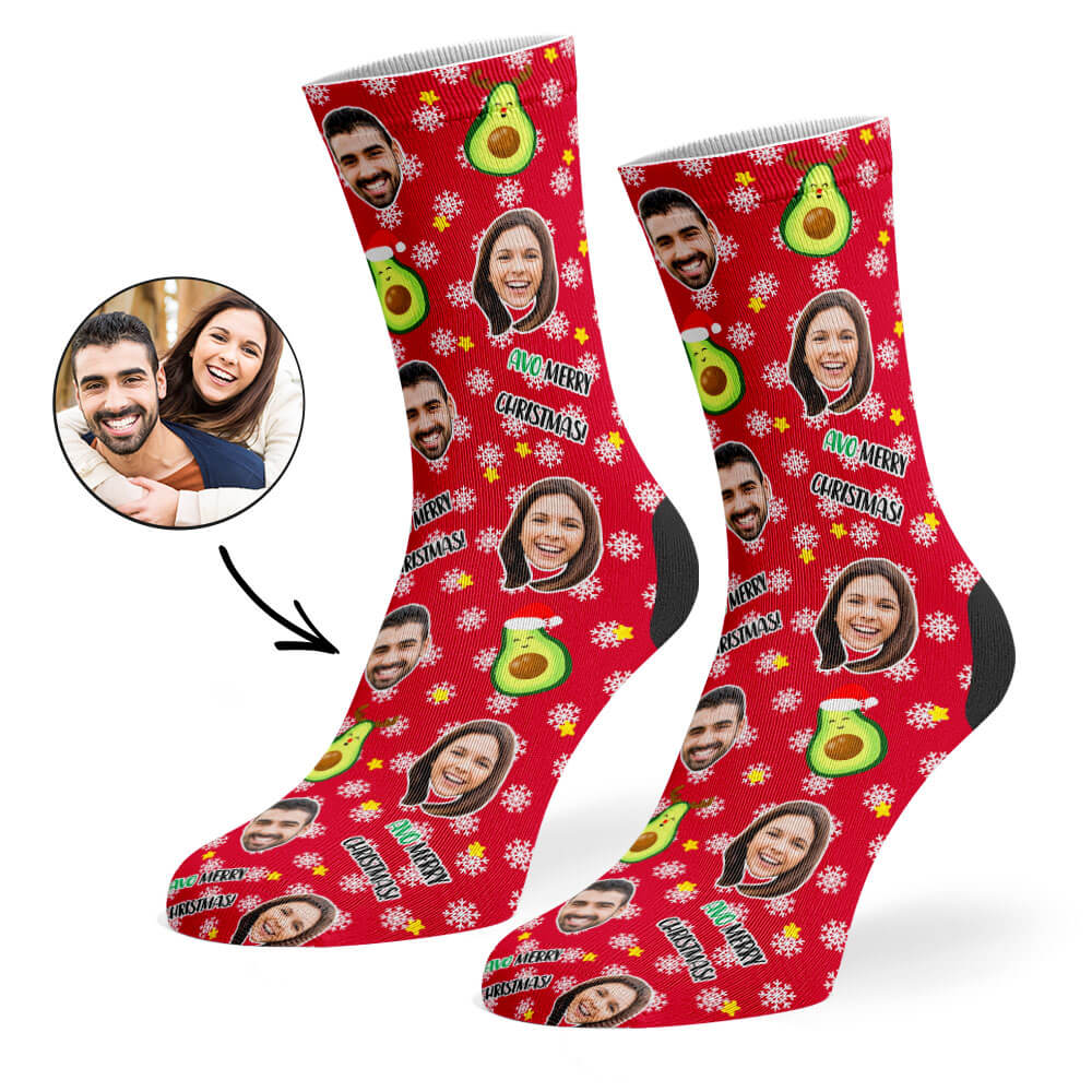 Red Avo Merry Christmas Socks