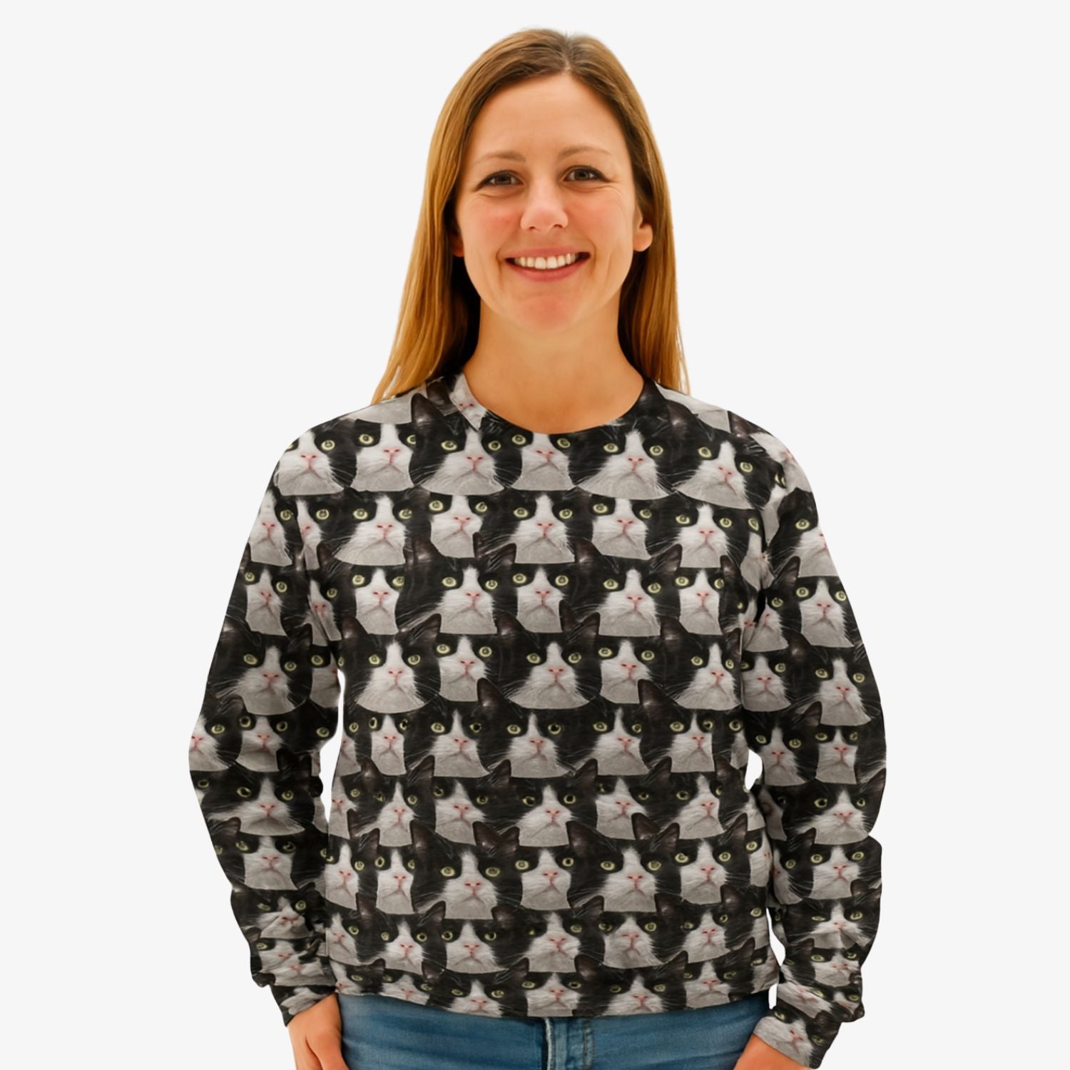 Cat Face Mash Personalised Sweatshirt