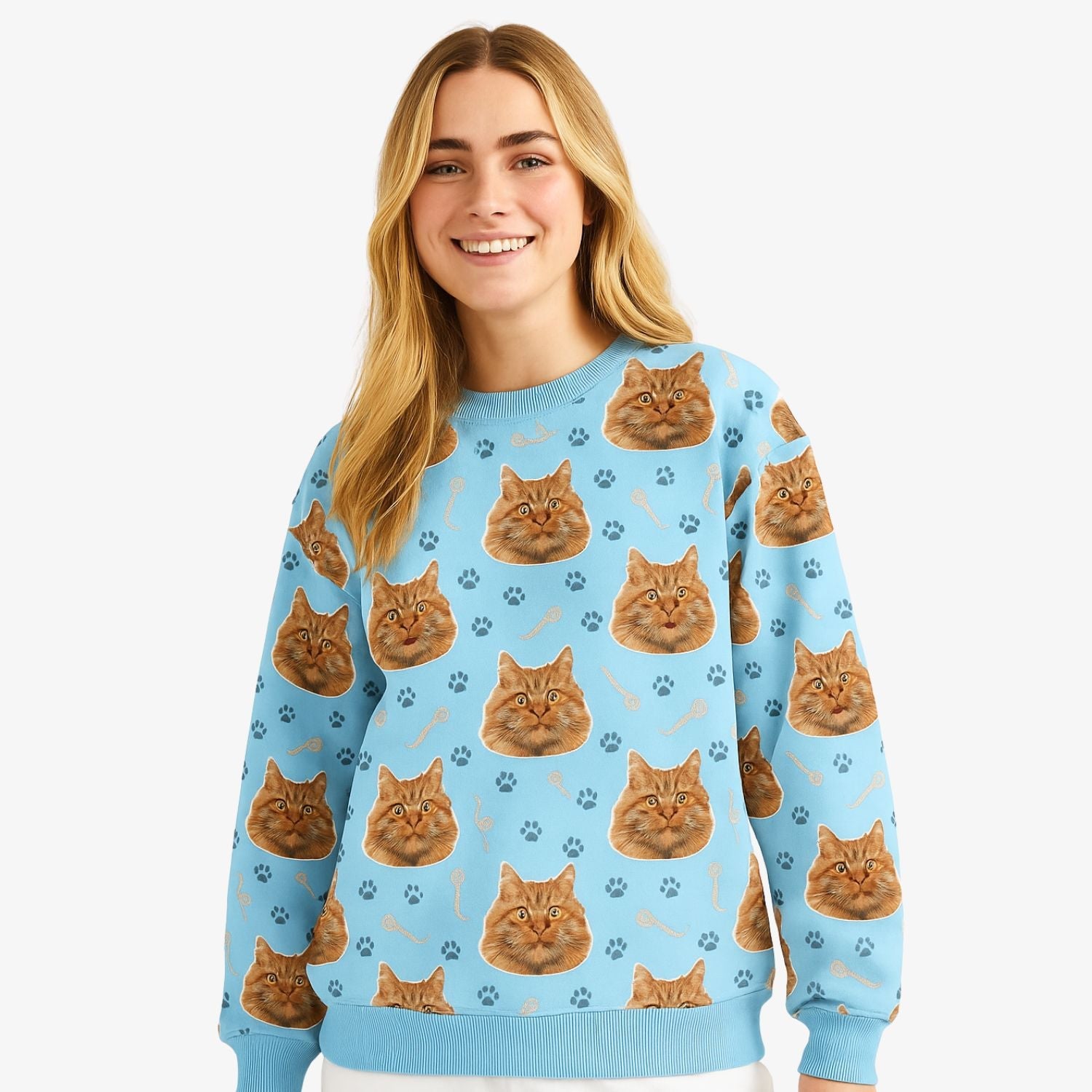 Cat Pattern Personalised Sweatshirt