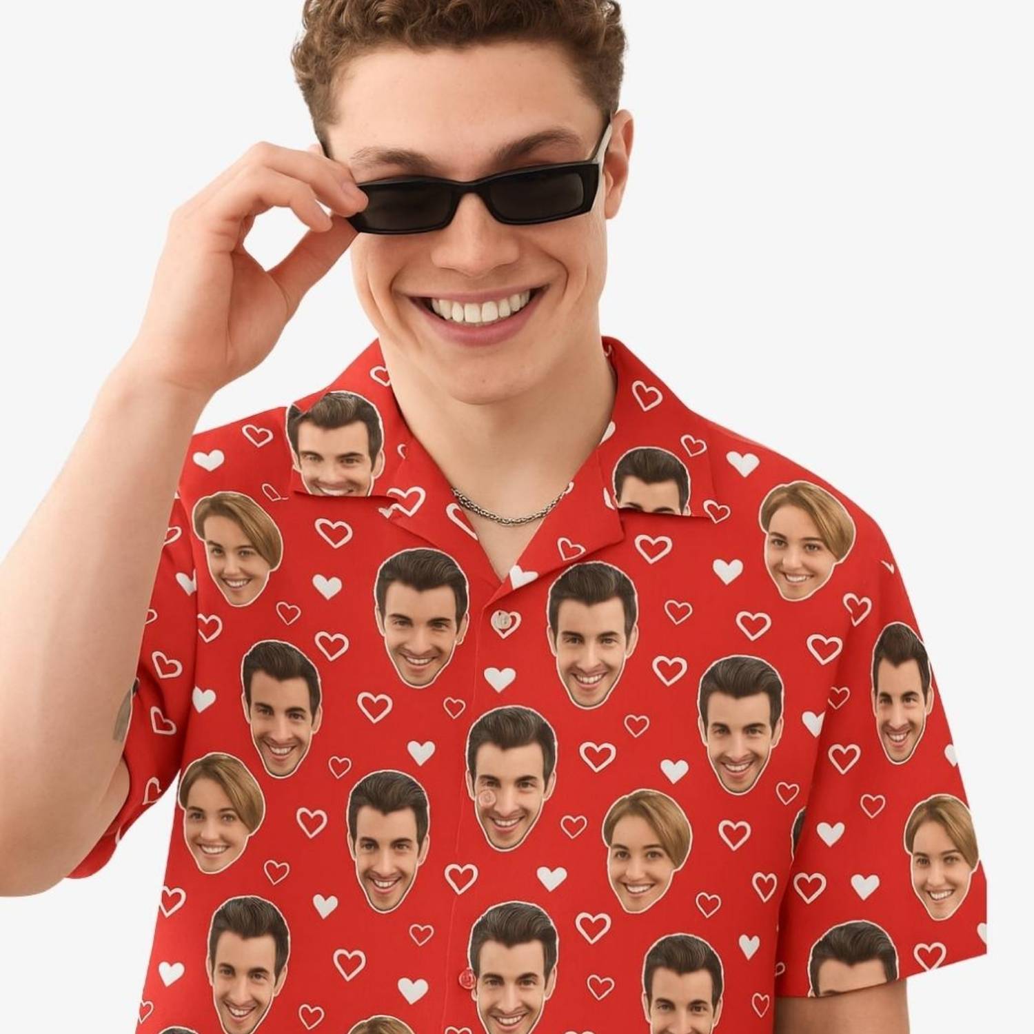 Couples Hearts Custom Hawaiian Shirt