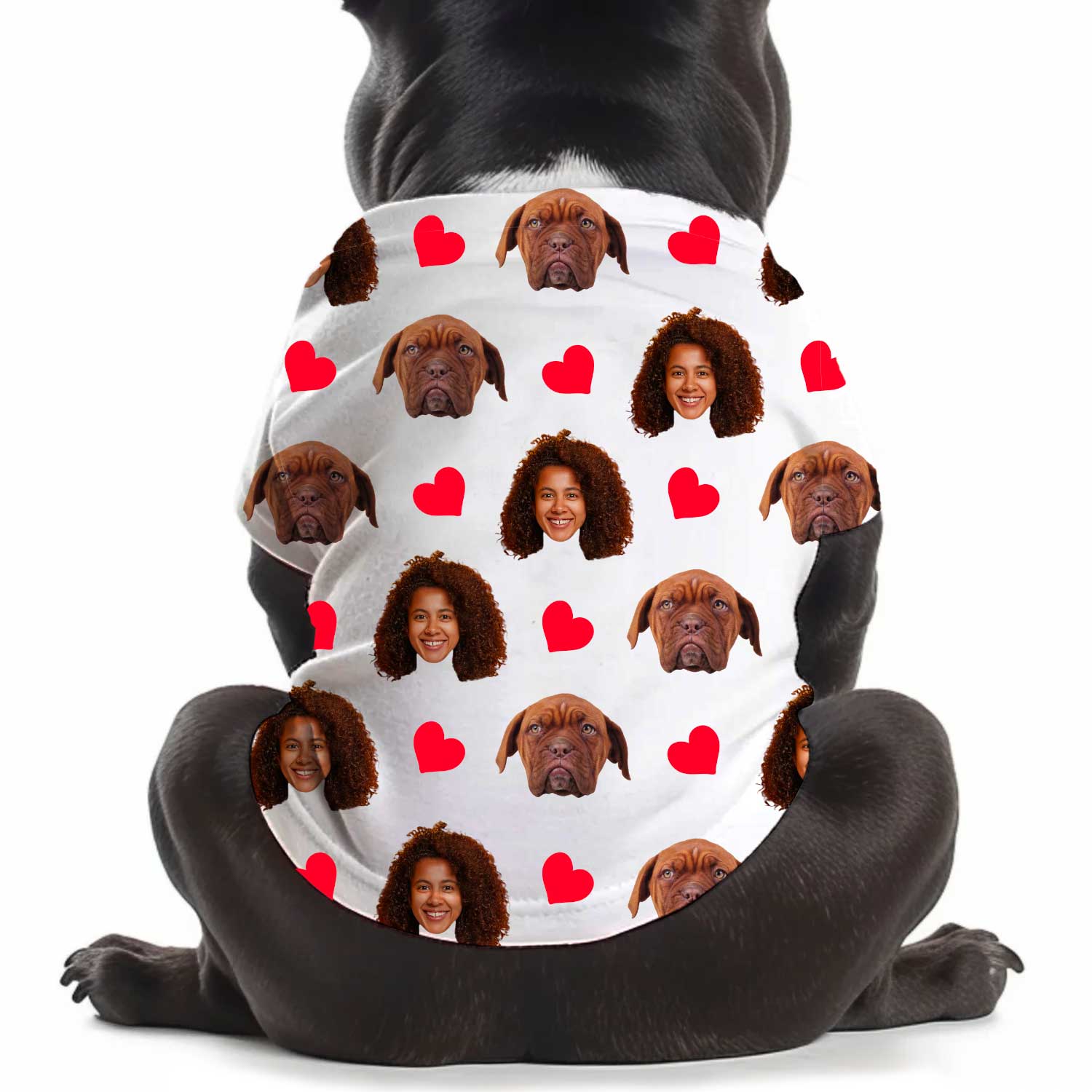 Red Hearts Personalised Dog T Shirt