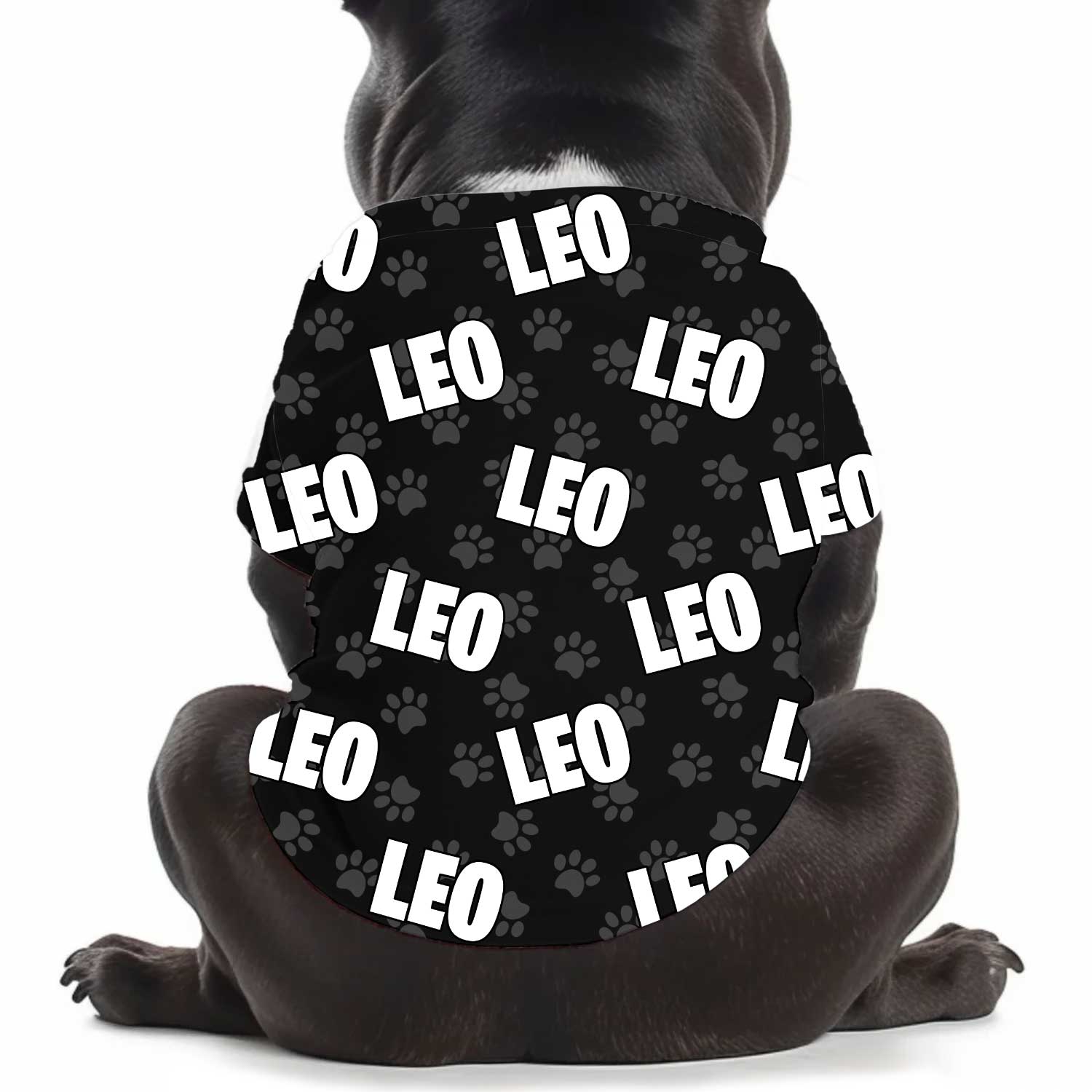 Dog Name Paw Print Personalised Dog T Shirt