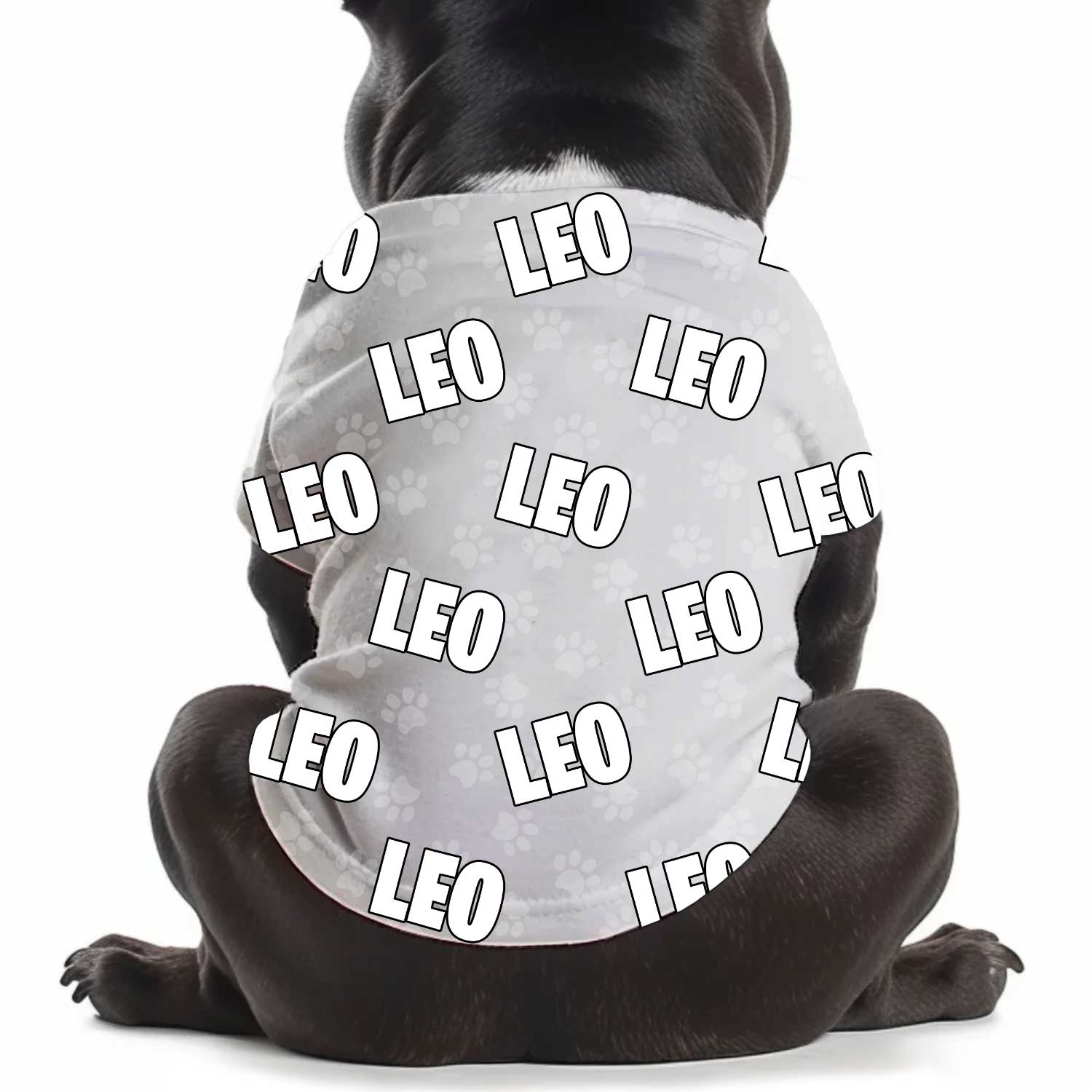 Dog Name Paw Print Personalised Dog T Shirt