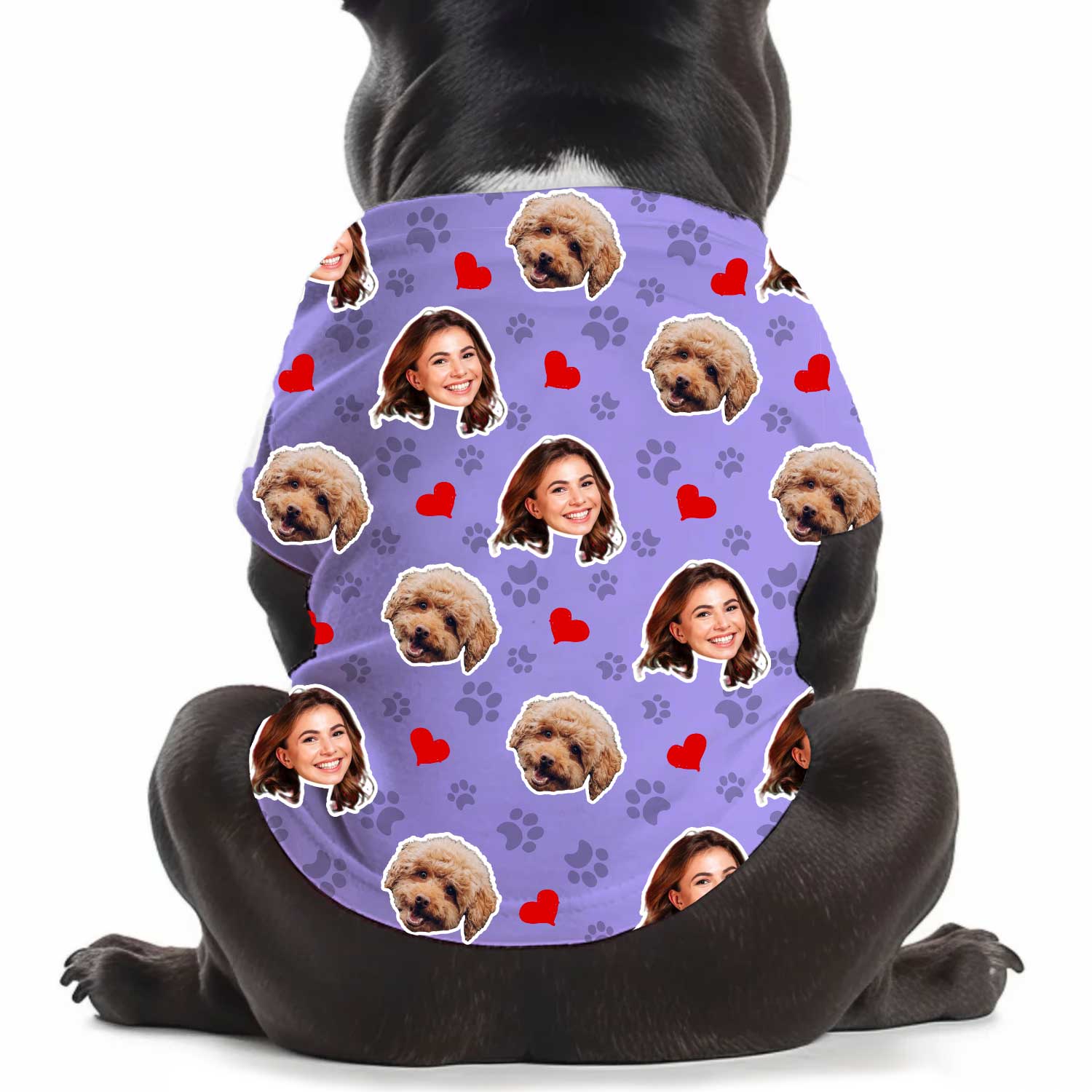 Paws and Hearts Personalised Dog T Shirt