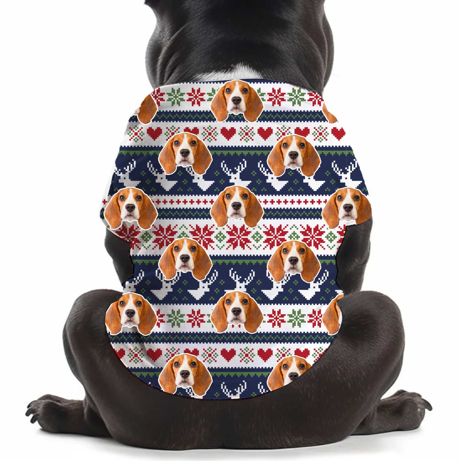 Puppy Face Christmas Nordic Love Personalised Dog T Shirt