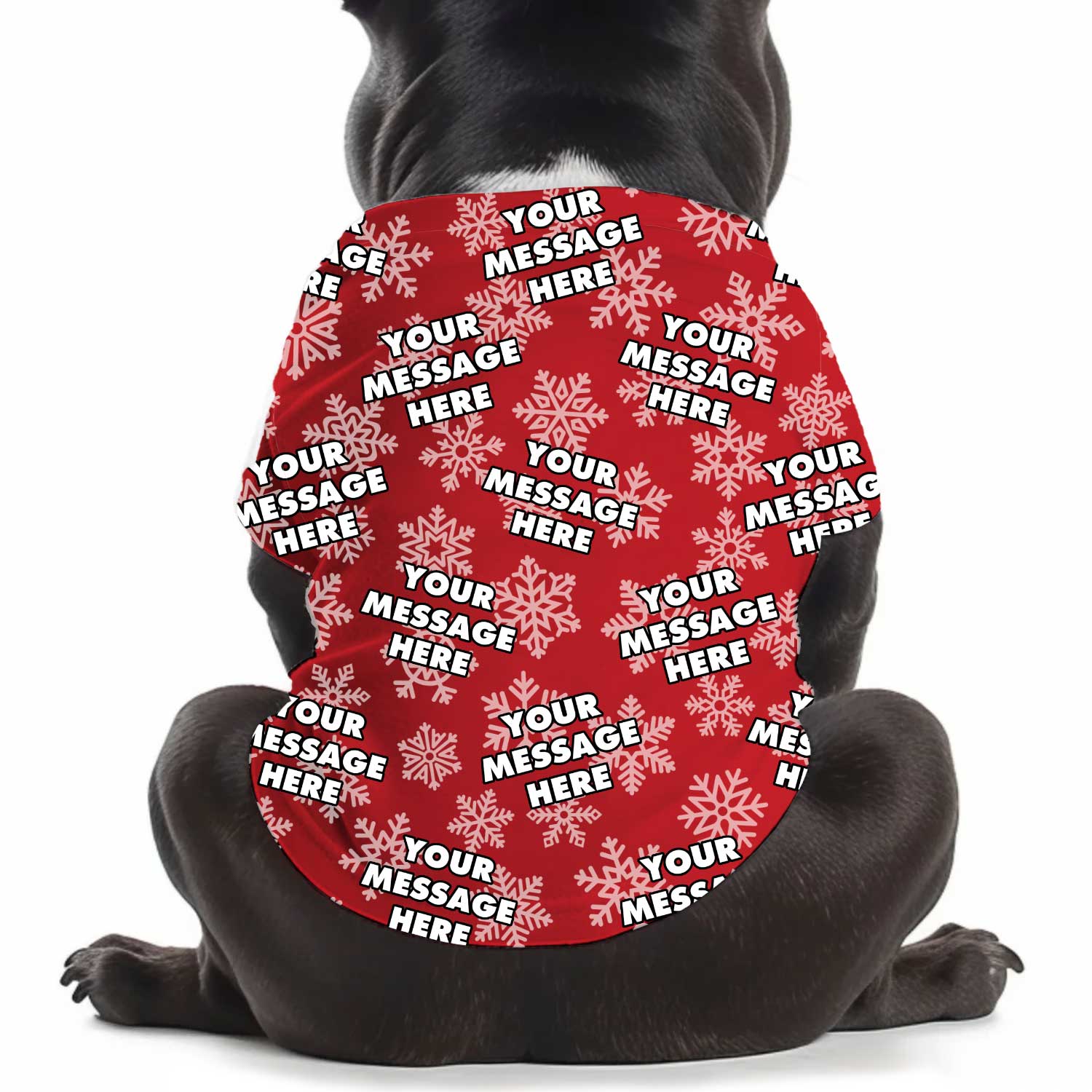 Custom Message Christmas Snowflake Personalised Dog T Shirt