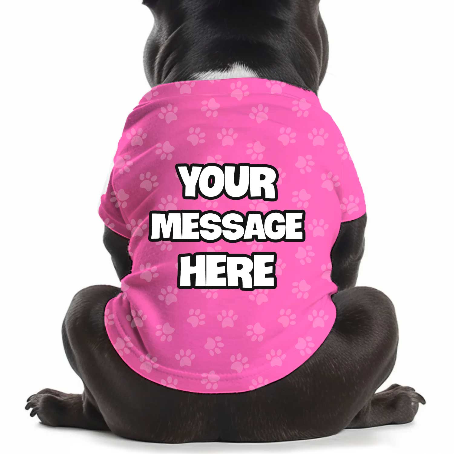 Custom Message Personalised Dog T Shirt