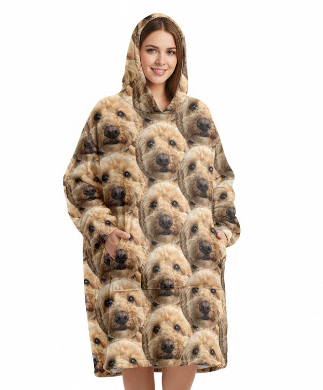 Dog Mash Custom Hoodie Blanket