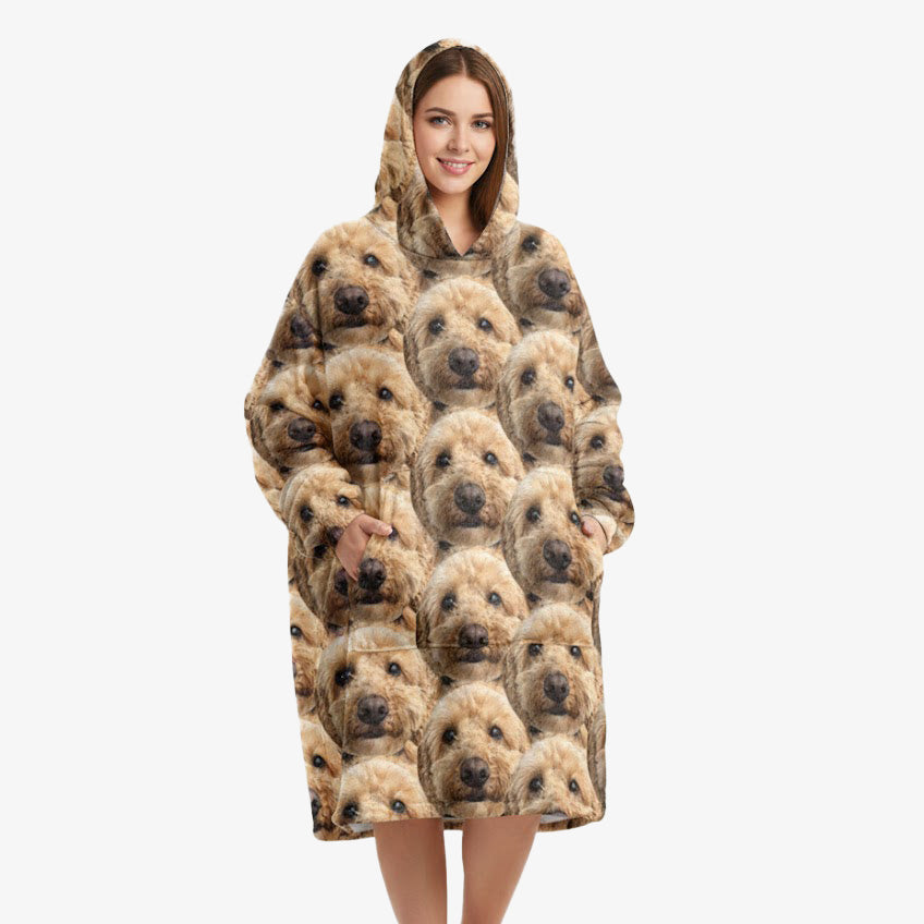 Dog Mash Custom Hoodie Blanket