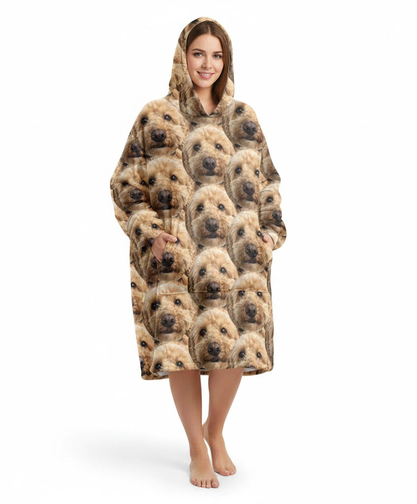 Dog Mash Custom Hoodie Blanket