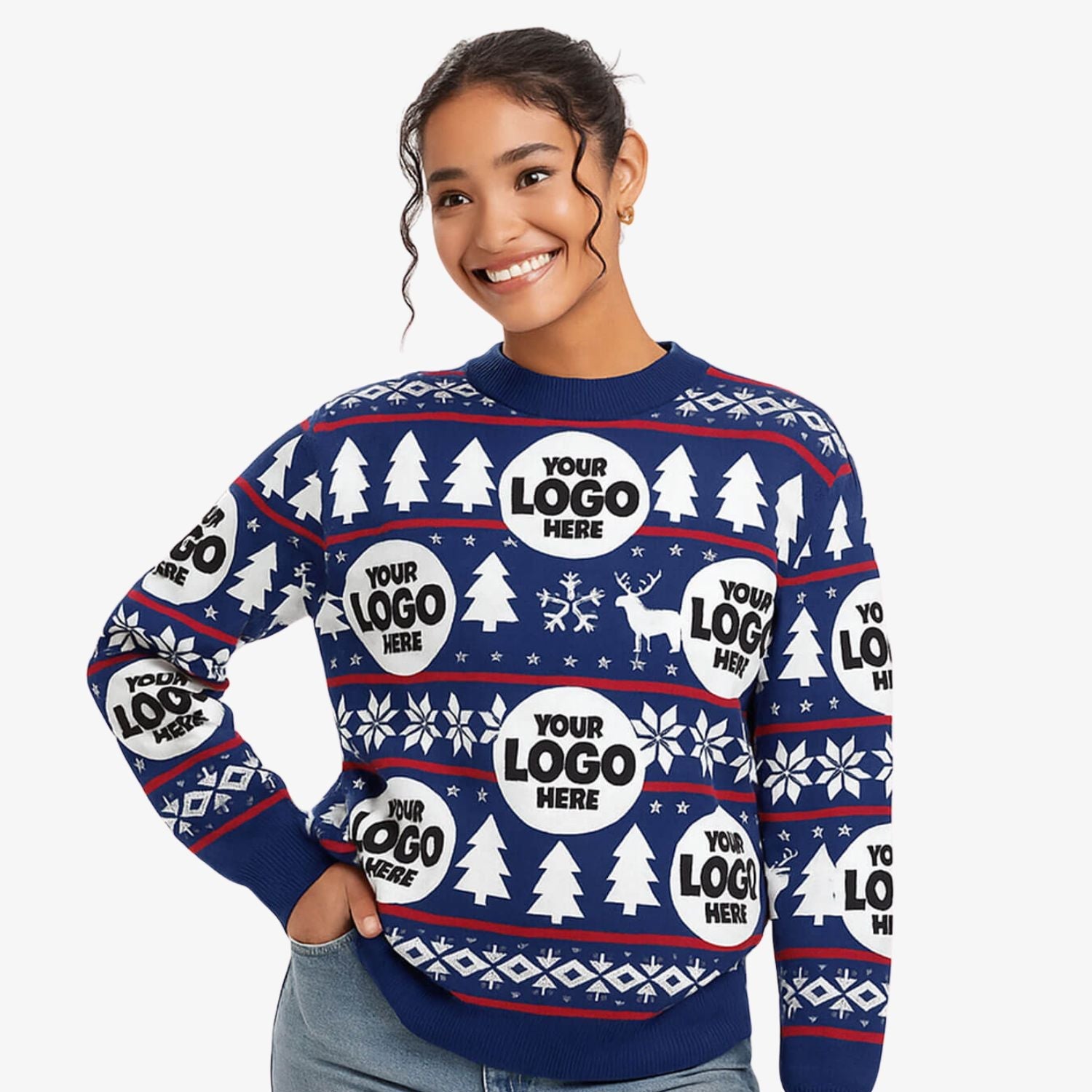 Your Logo Pattern Personalised Christmas Jumper